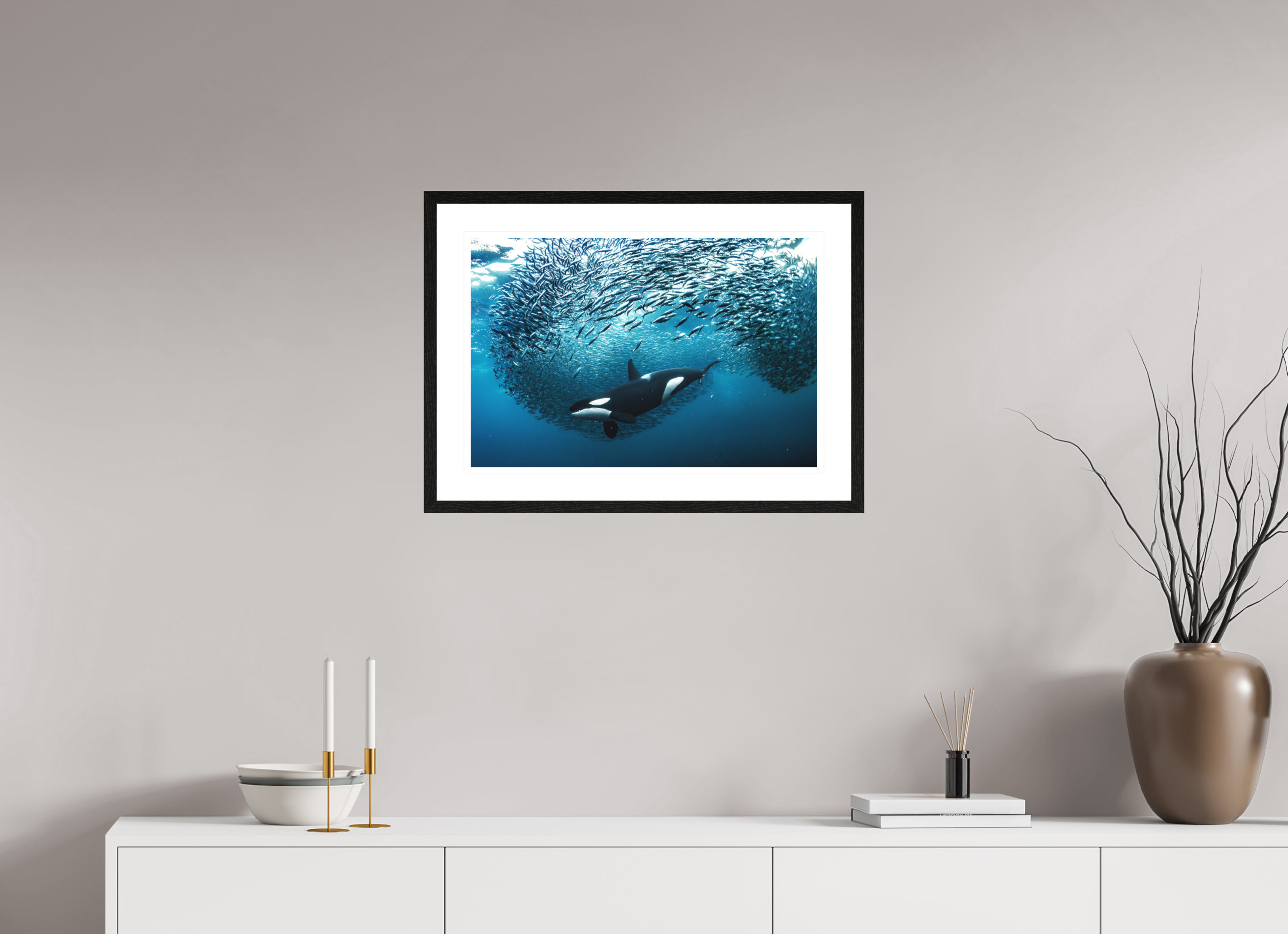 60 x 40 cm, Framed Fine Art Print Crowd Control