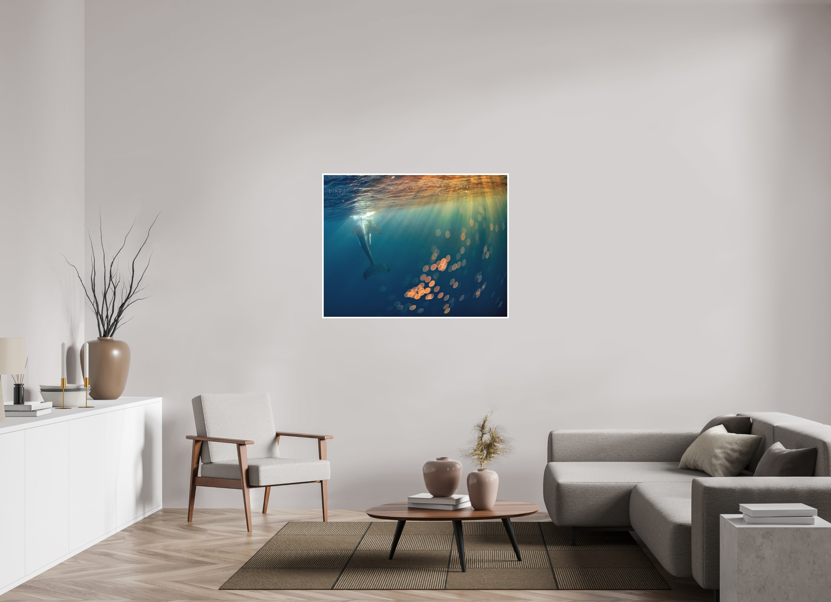116.4 x 90 cm, Fine Art Print Only Bokeh Orca