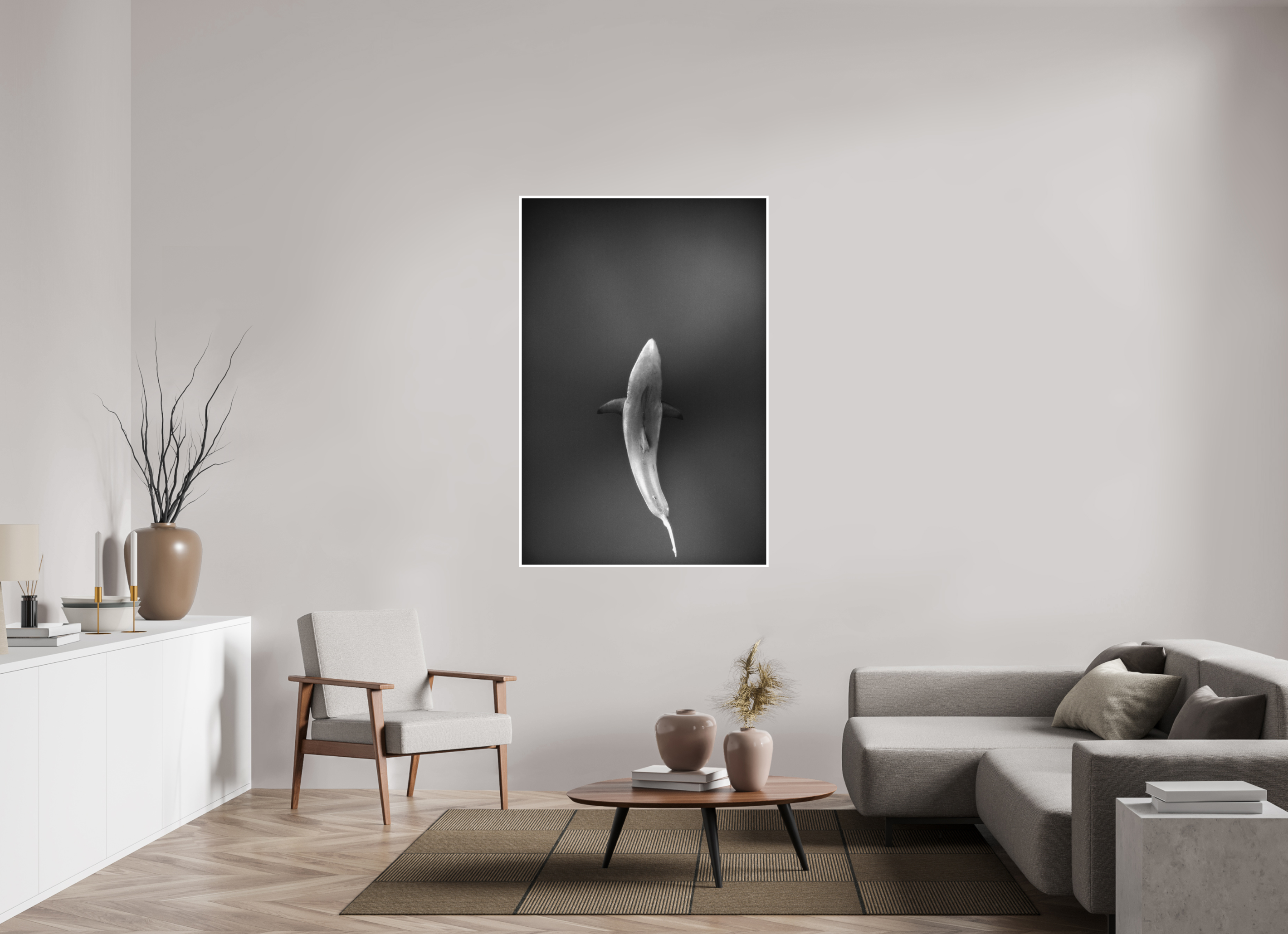 100 x 150 cm, Fine Art Print Only Great White Shades of Grey