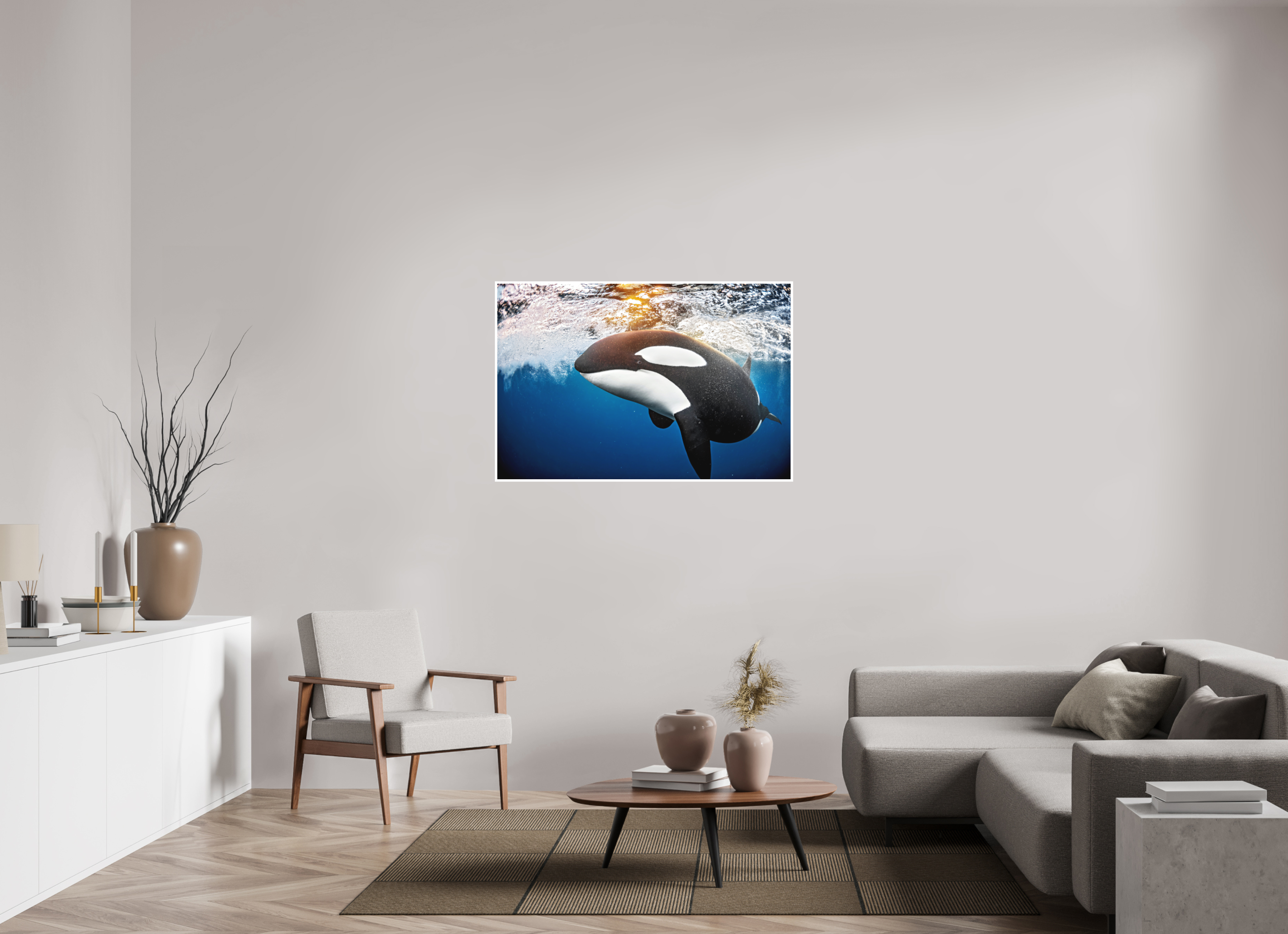 120 x 80 cm, Fine Art Print Only Golden Orca