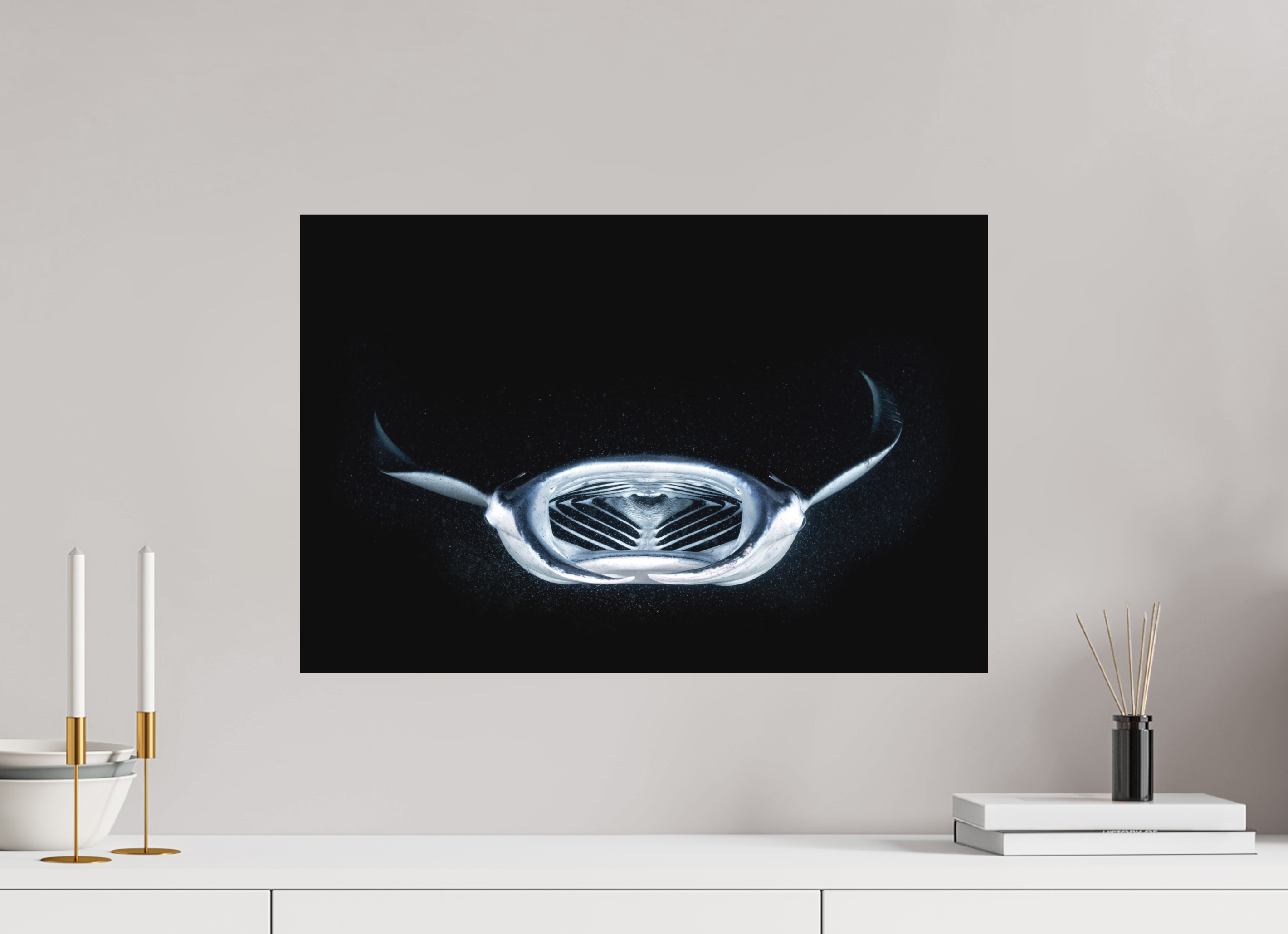 60 x 40 cm, Fine Art Print on Alu-Dibond Night Manta