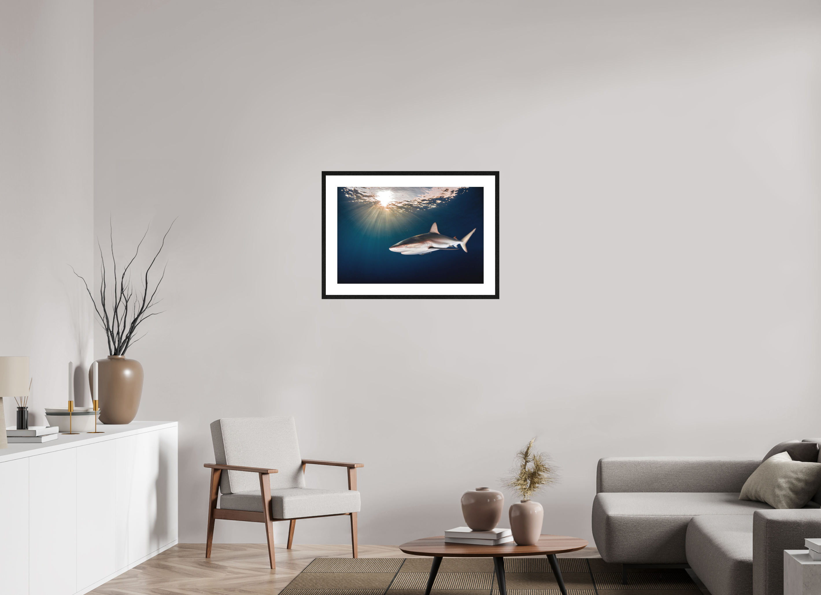 75 x 50 cm, Framed Print Caribbean Sunset