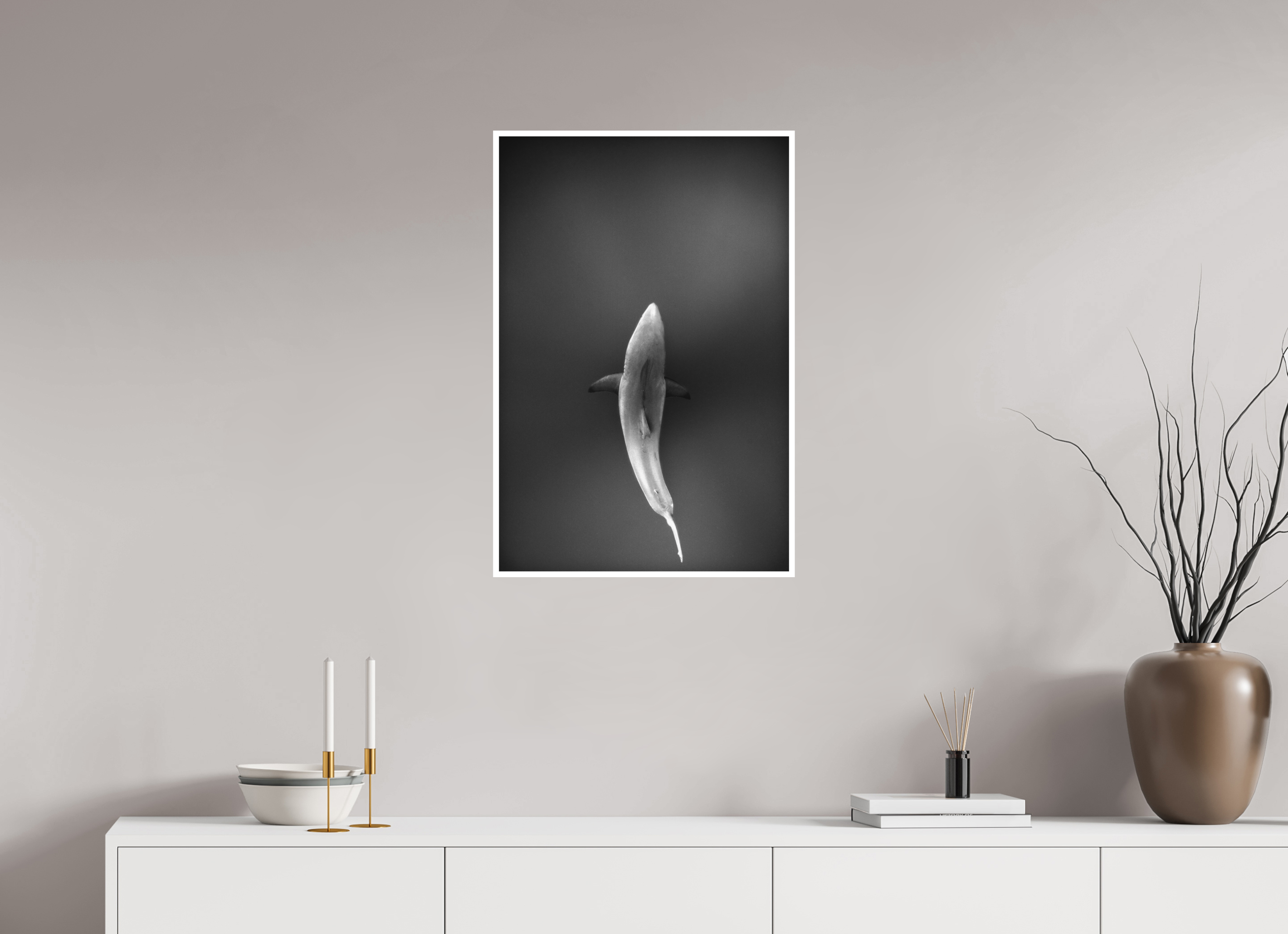 50 x 75 cm, Fine Art Print Only Great White Shades of Grey