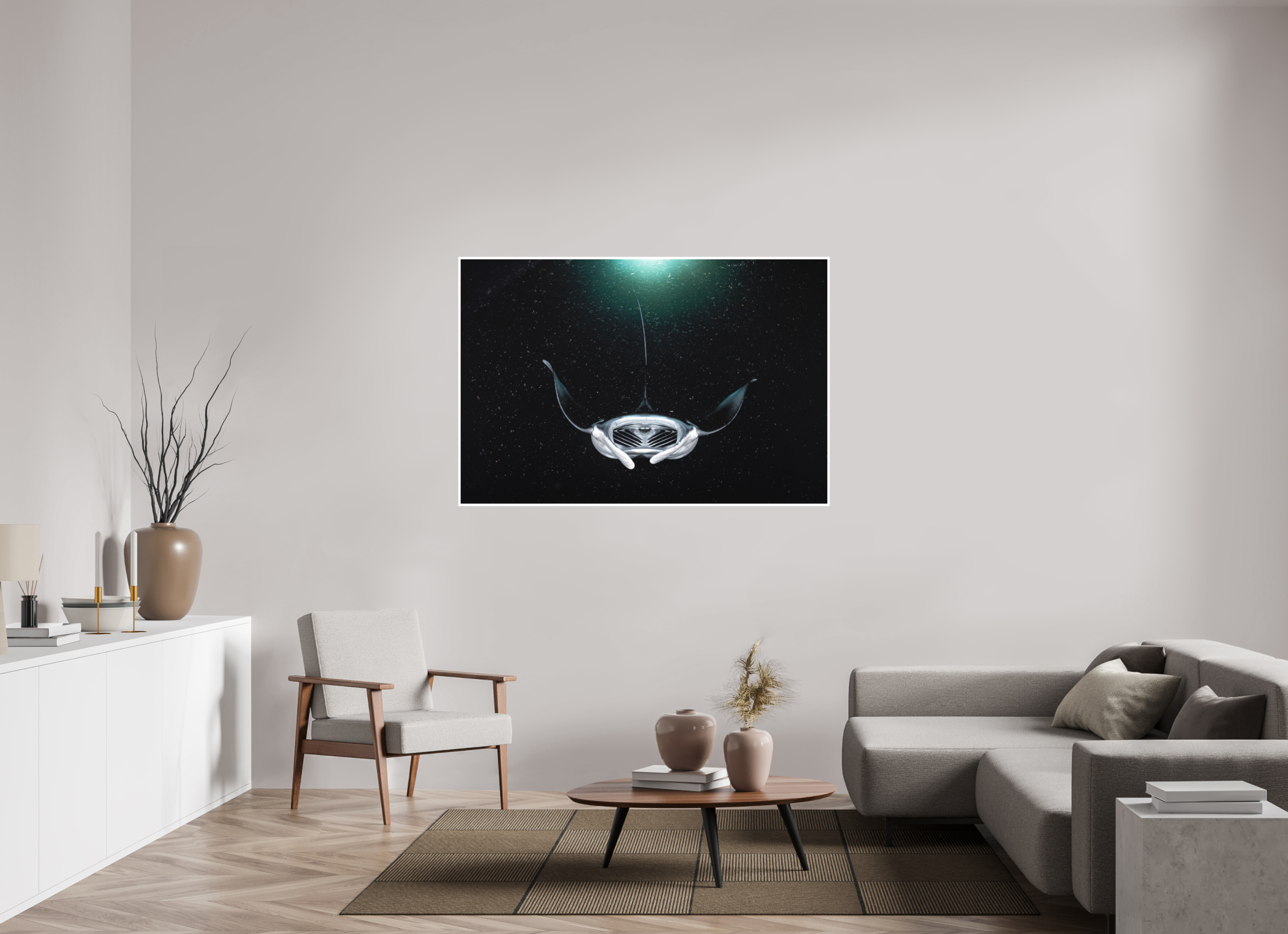 150 x 100 cm, Fine Art Print Only Alien Spaceship on Planet Plankton