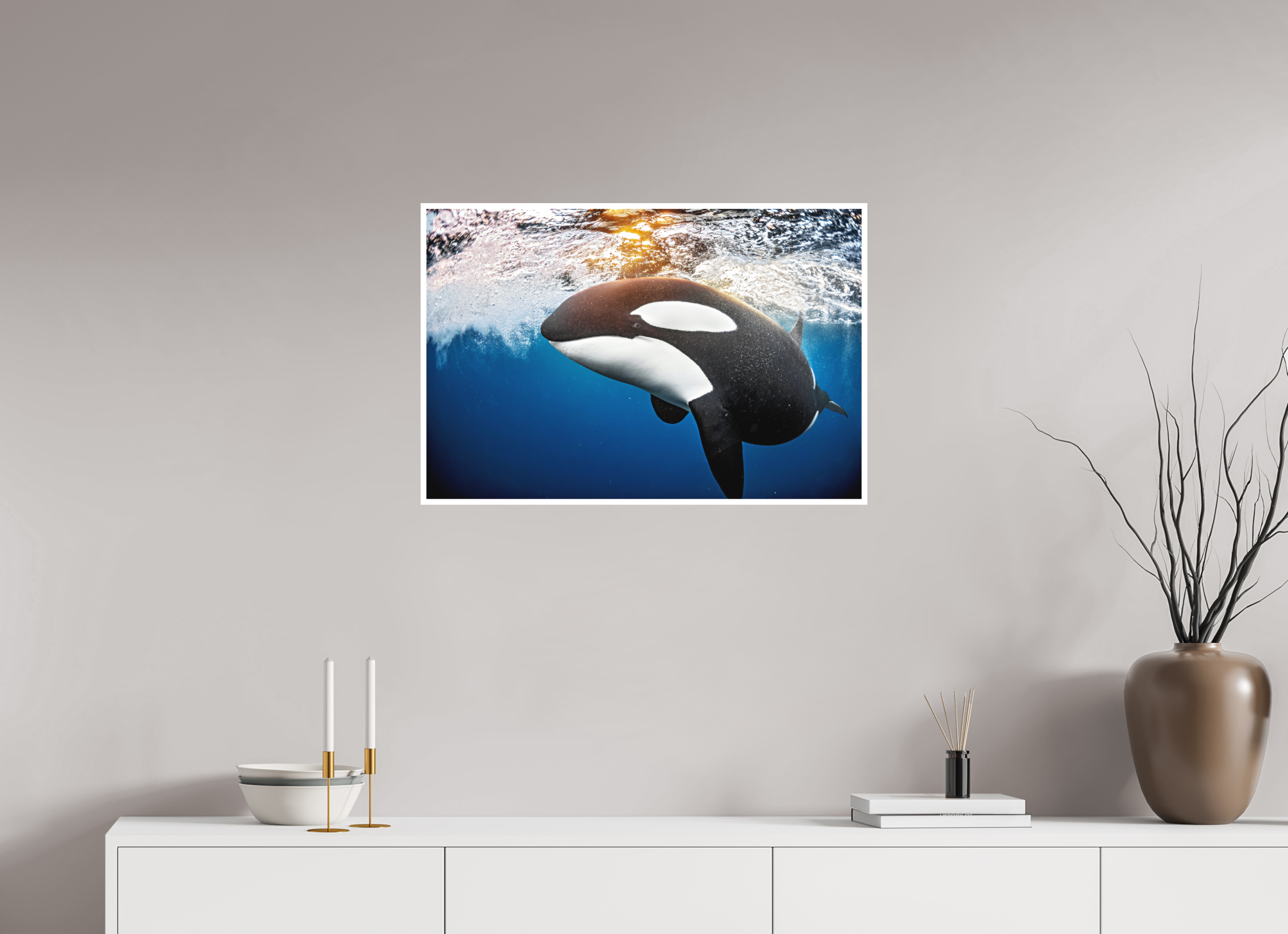 75 x 50 cm, Fine Art Print Only Golden Orca