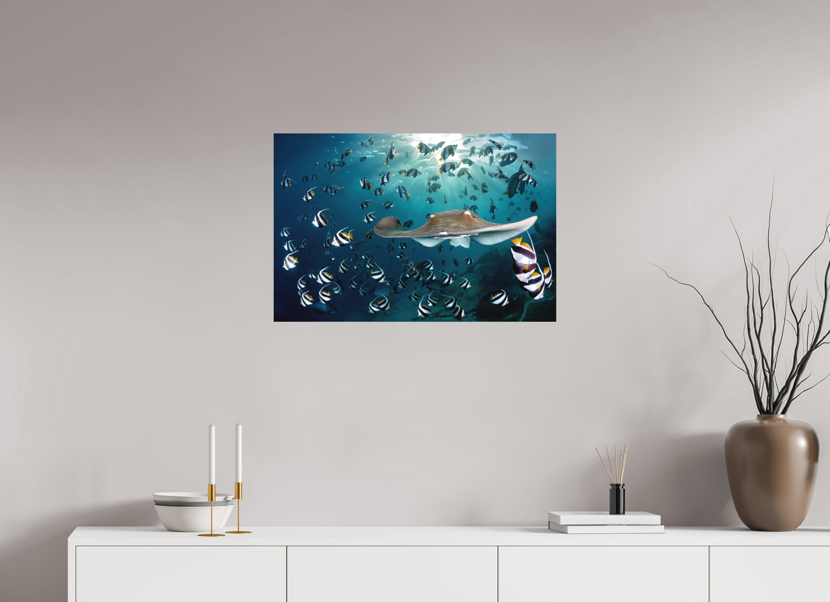 75 x 50 cm, Fine Art Print on Alu-Dibond Sunset Ray