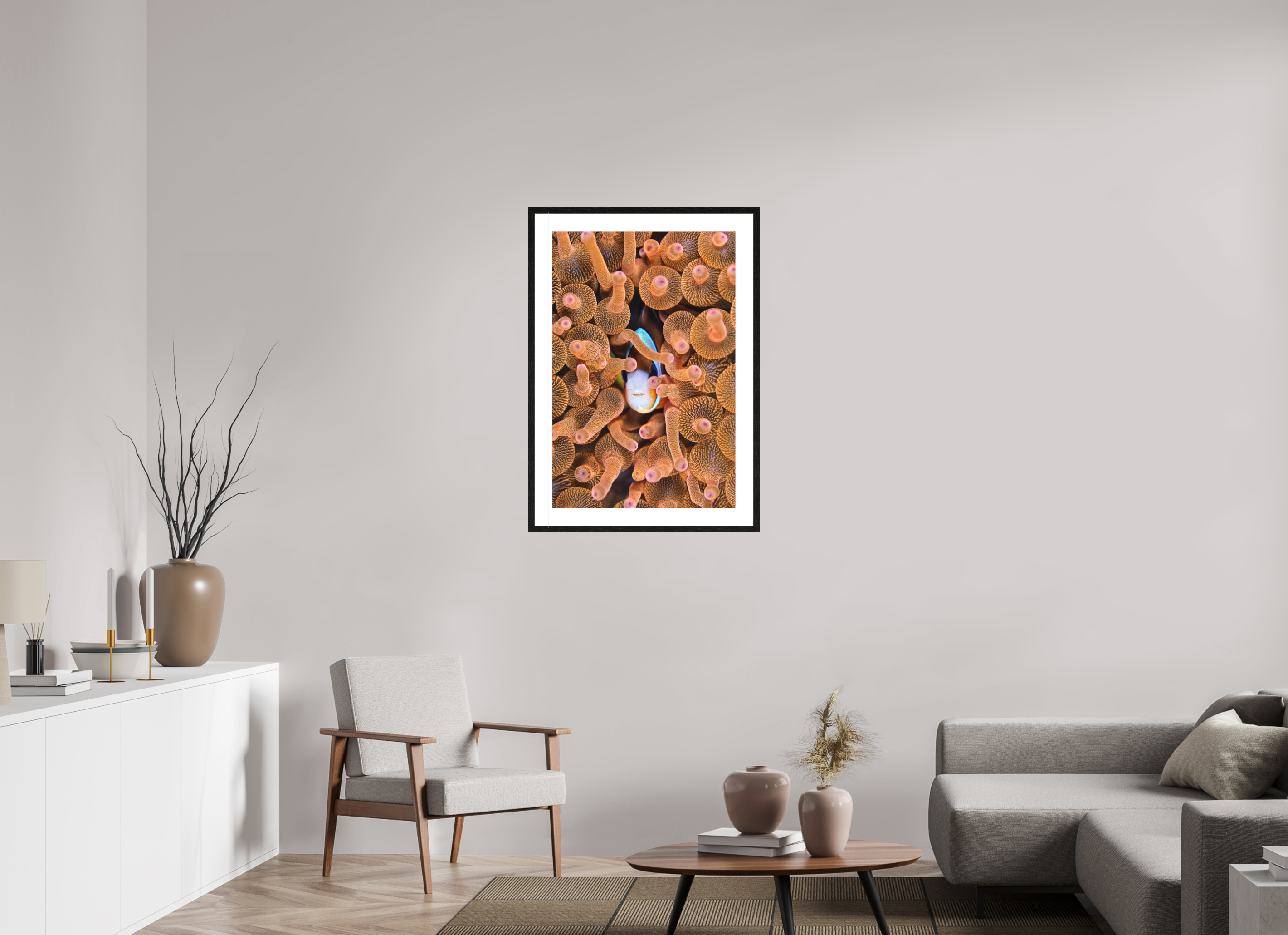 60 x 90 cm, Framed Print Nestled