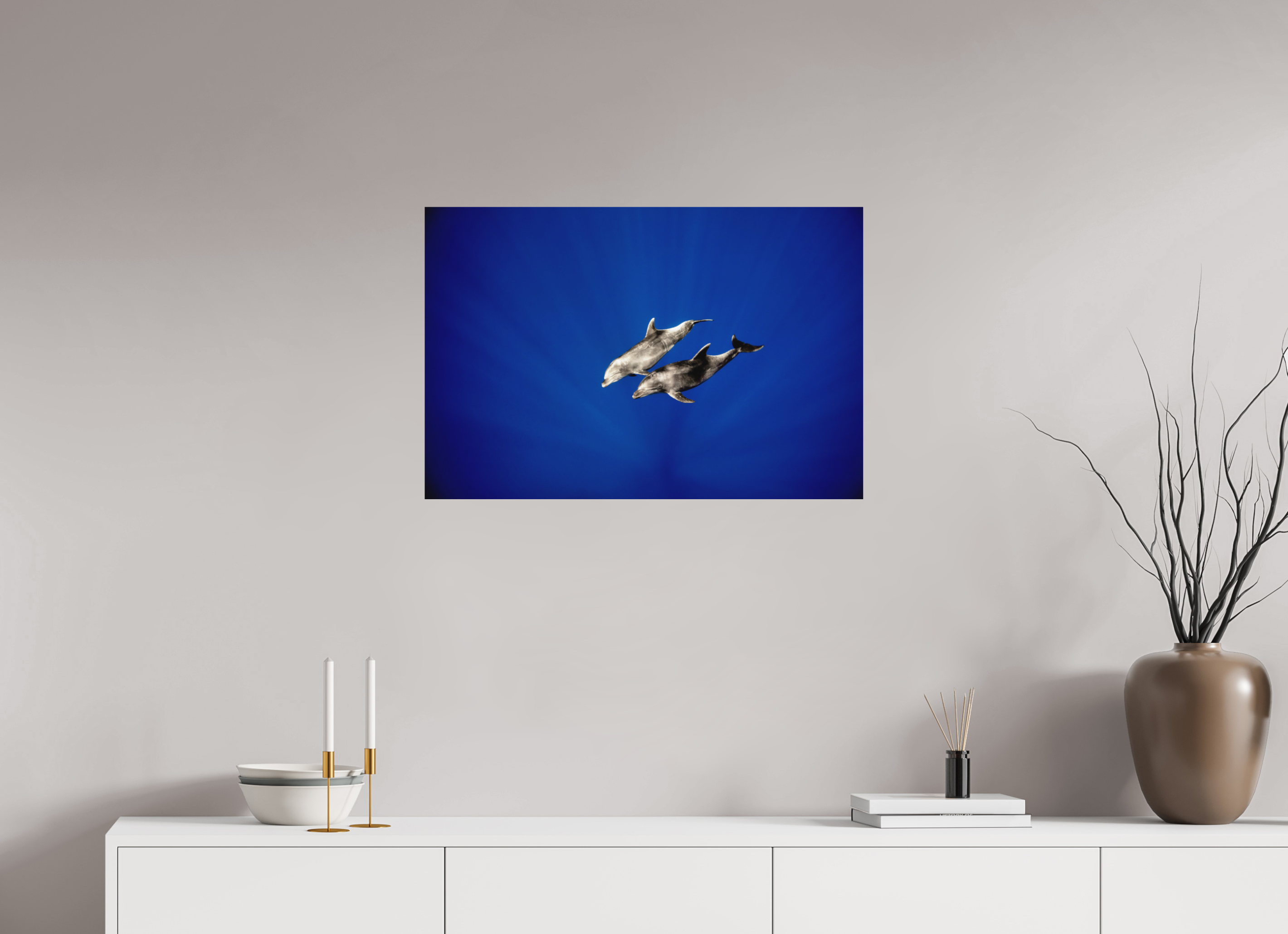 75 x 50 cm, Fine Art Print on Alu-Dibond Bottlenose Duo