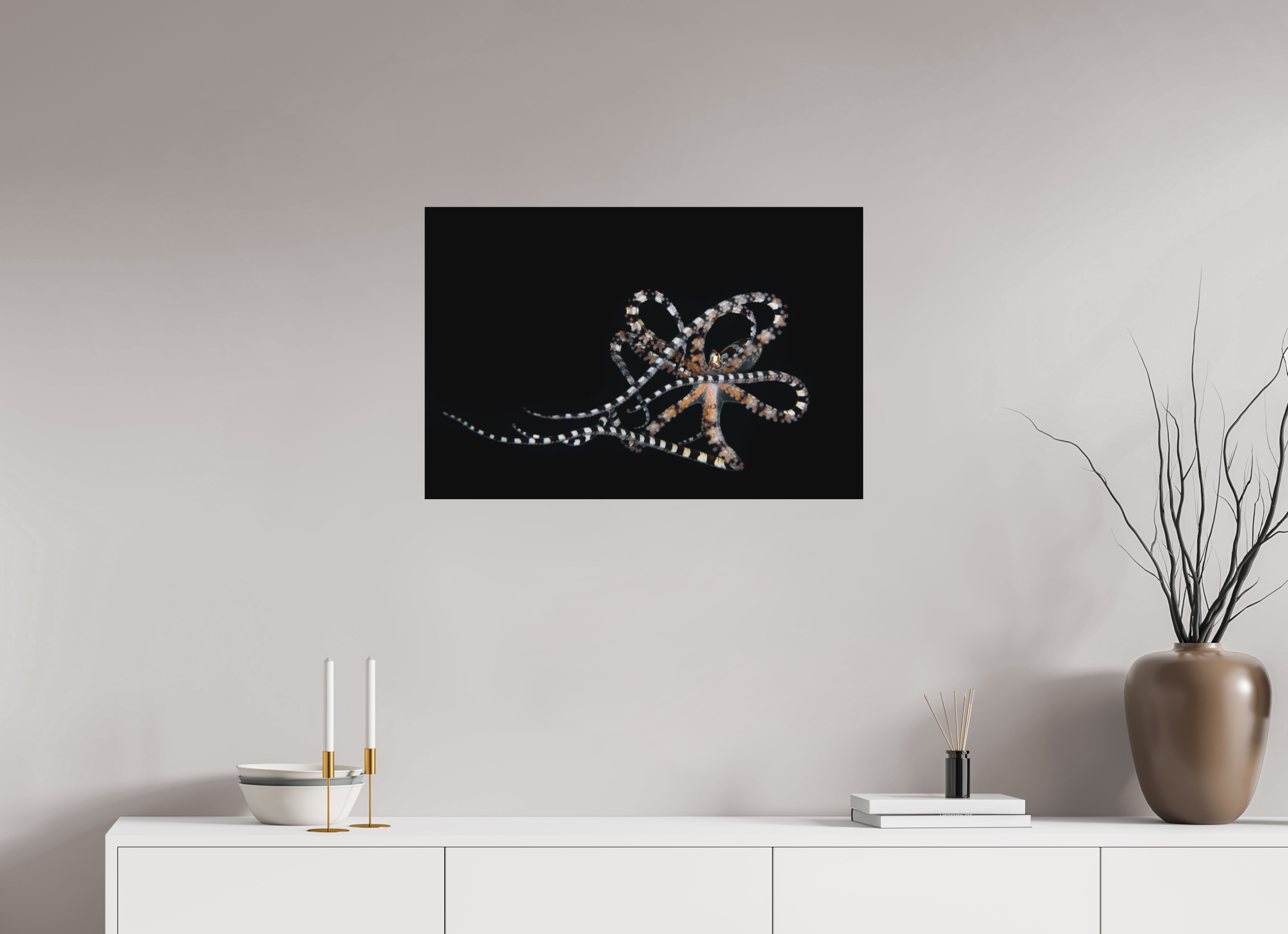 75 x 50 cm, Fine Art Print on Alu-Dibond Dancing Wunderpus