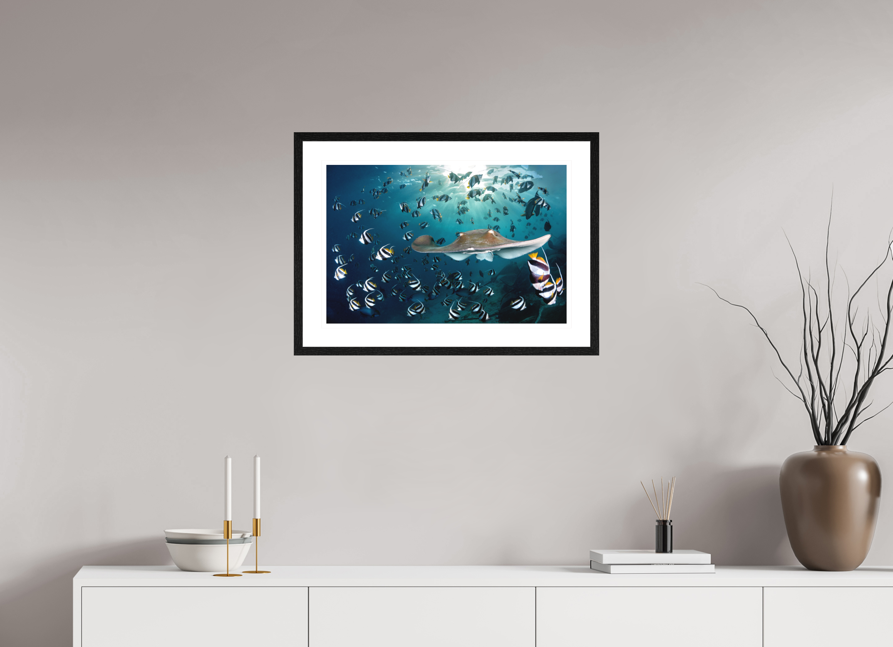 60 x 40 cm, Framed Print Sunset Ray