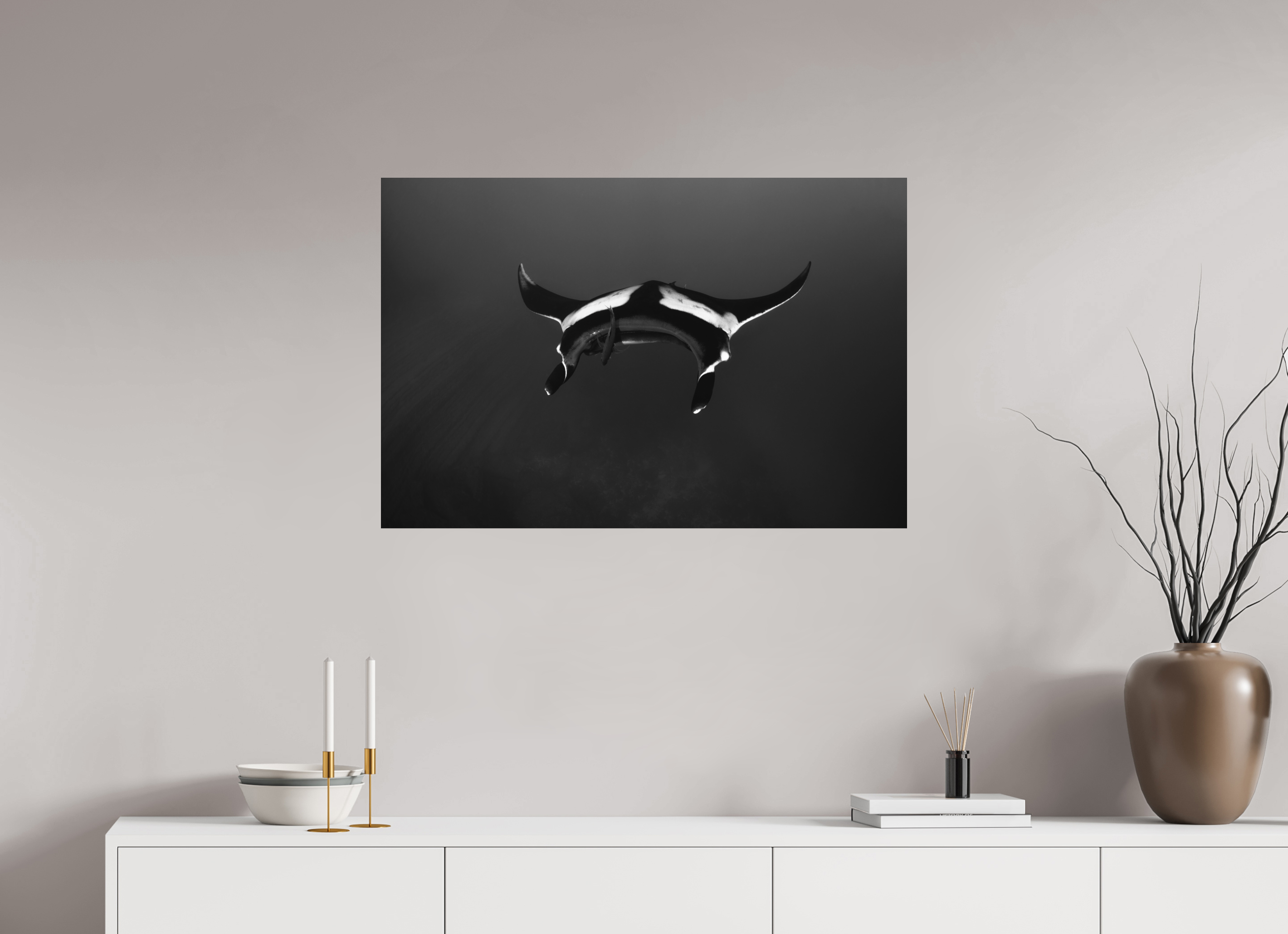 90 x 60 cm, Alu-Dibond Incoming Oceanic Manta