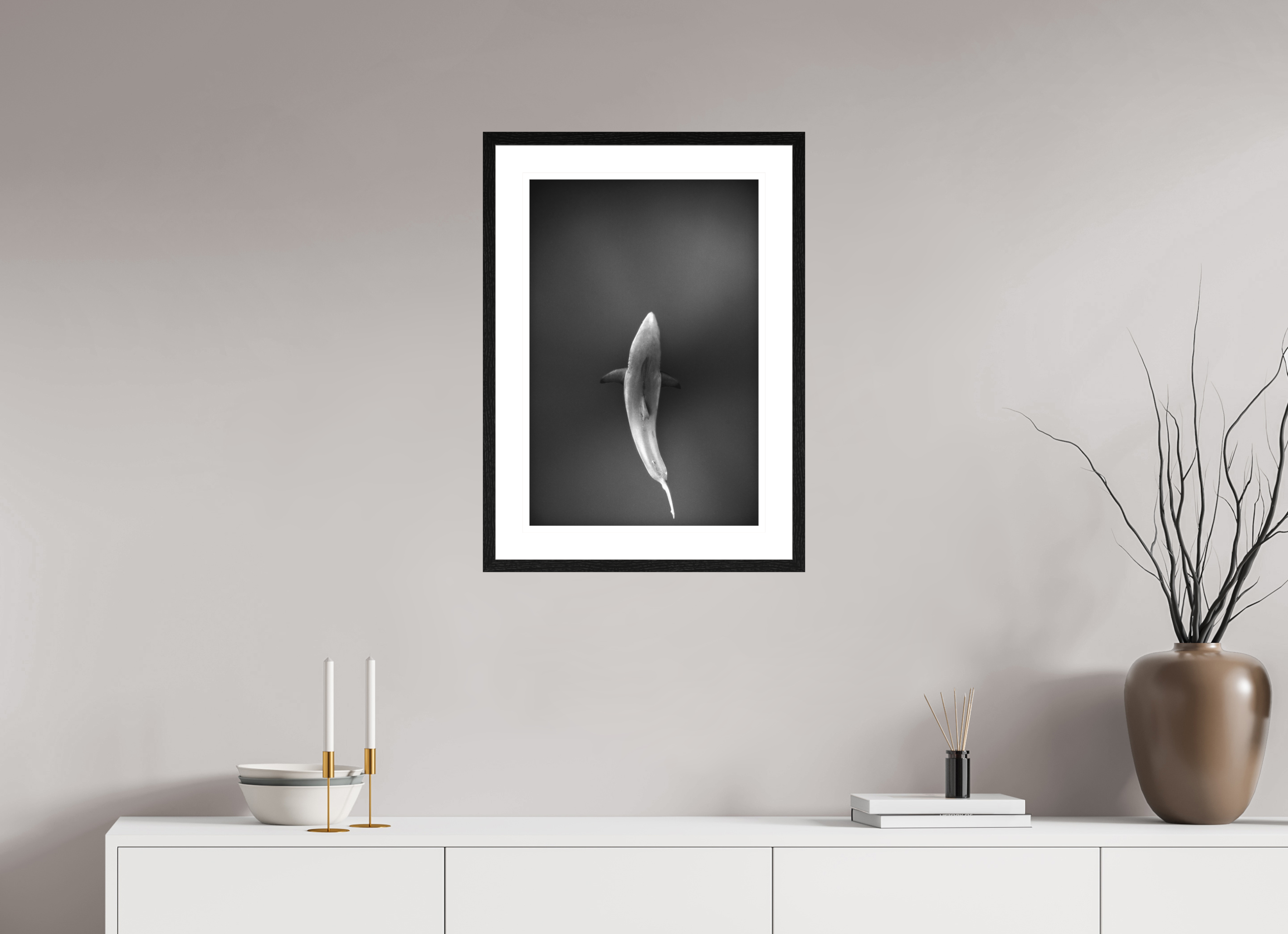 40 x 60 cm, Framed Print Great White Shades of Grey