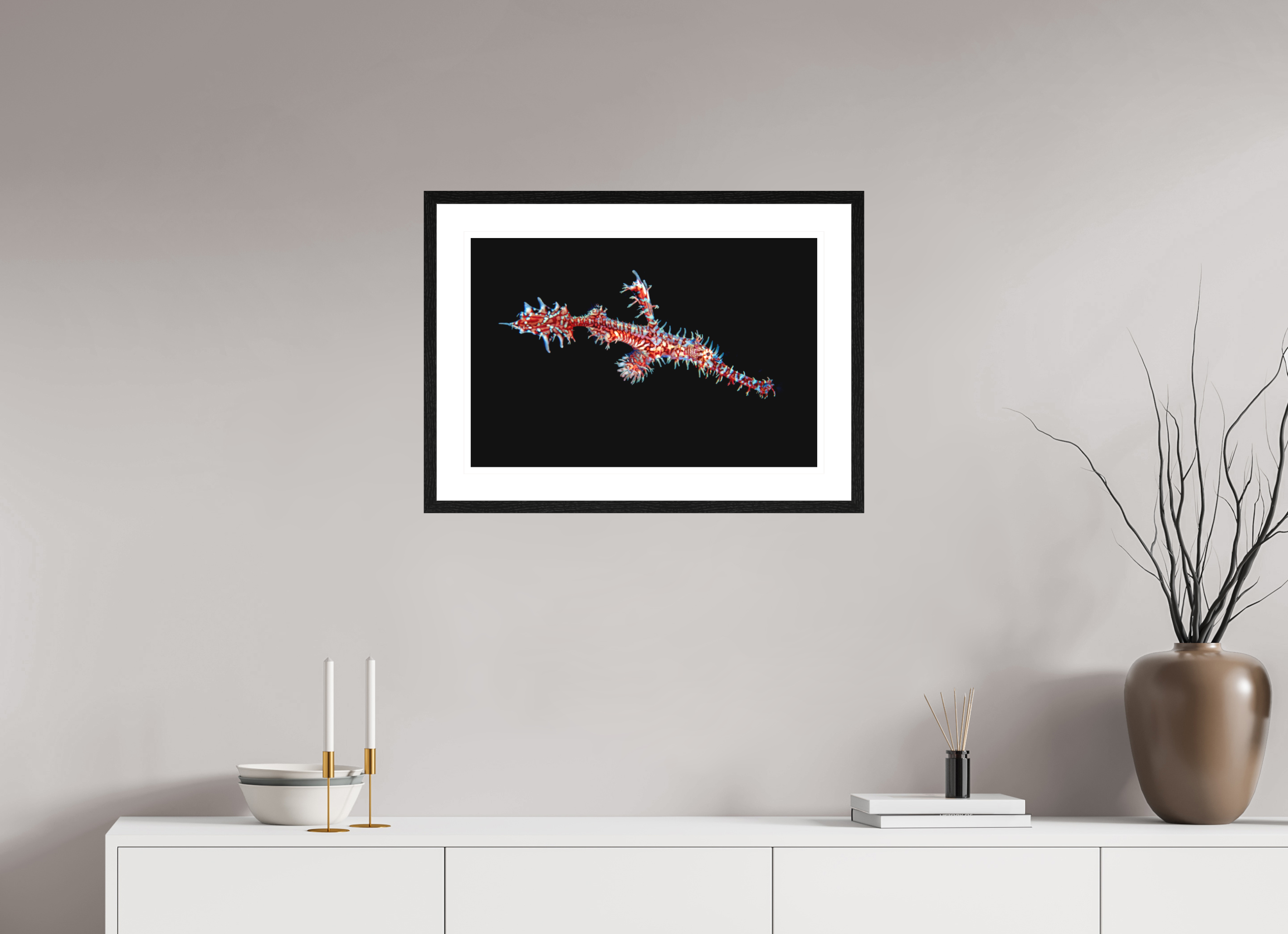 60 x 40 cm, Framed Print Ghost Pipefish