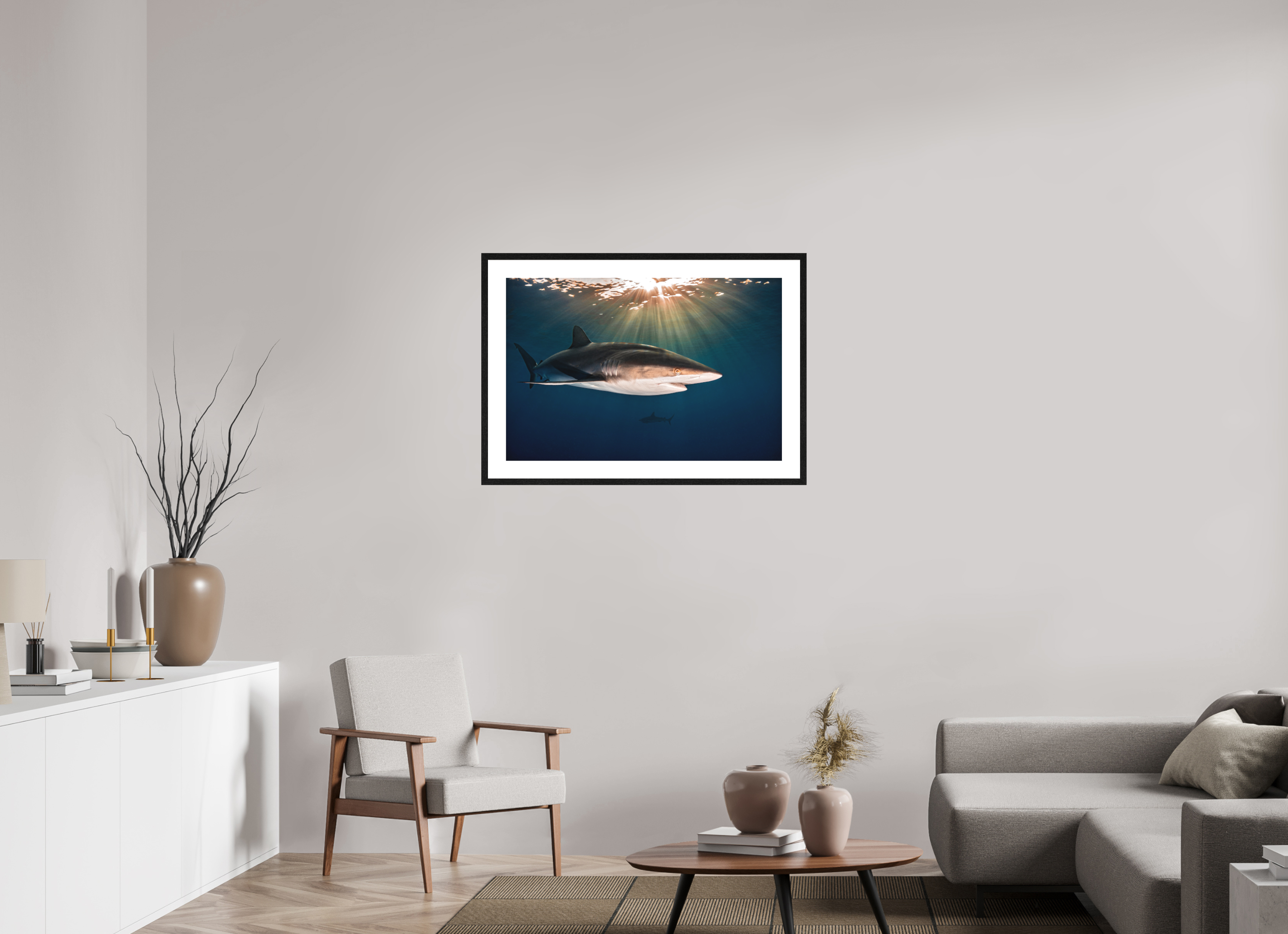 90 x 60 cm, Framed Print Silky Sunset