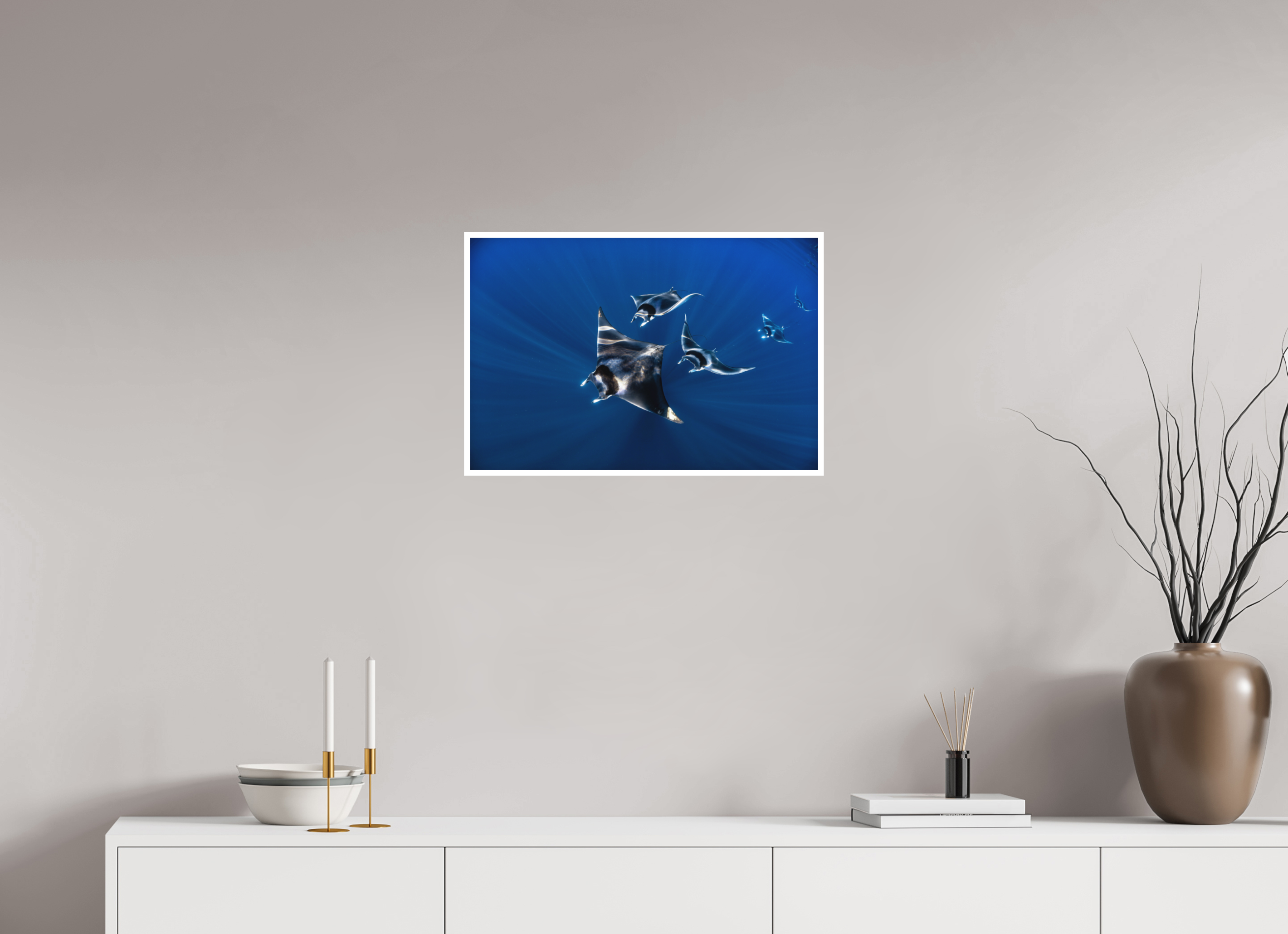 60 x 40 cm, Fine Art Print Only Mobula Train
