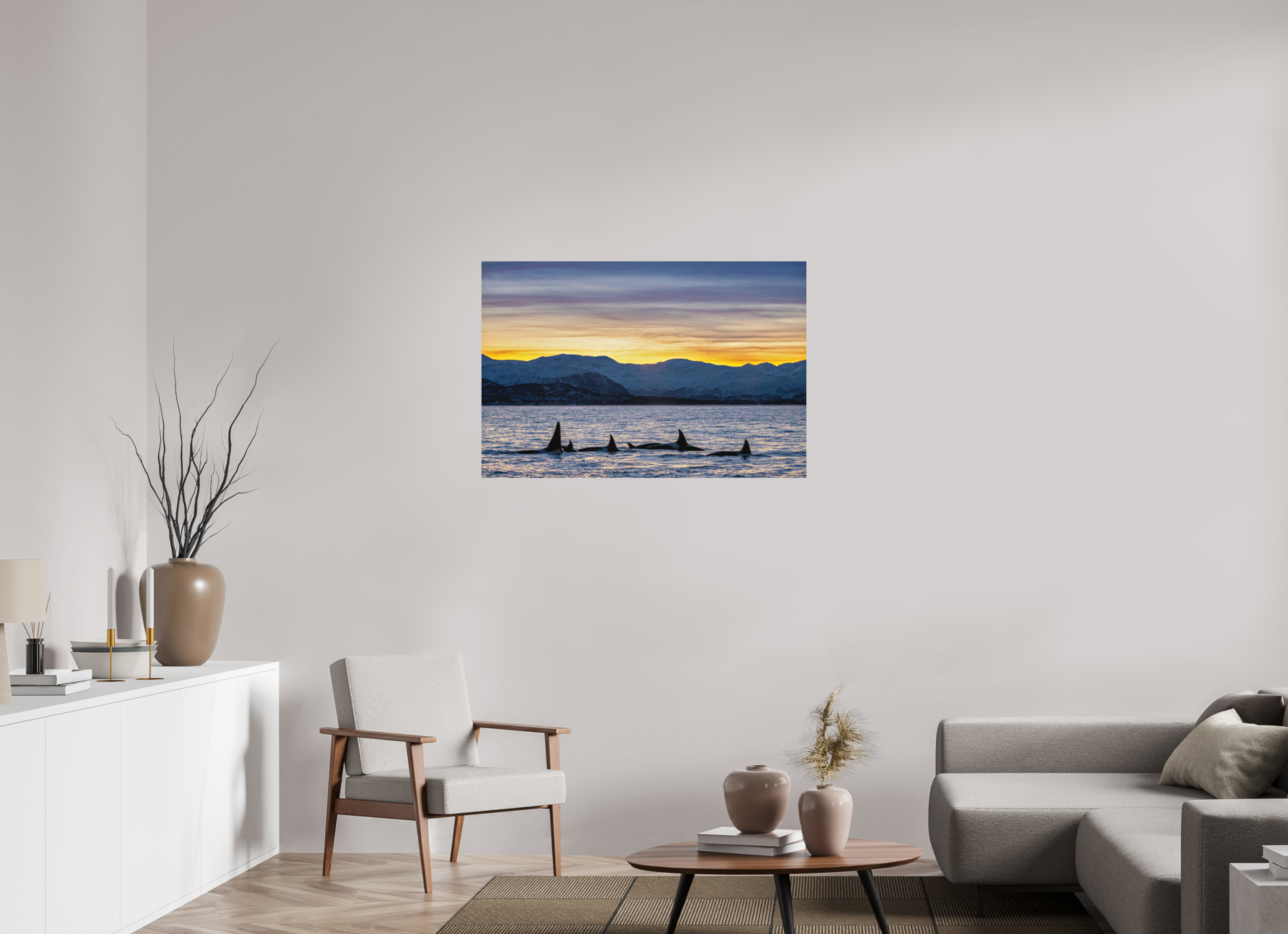 105 x 70 cm, Alu-Dibond Herring Chasers