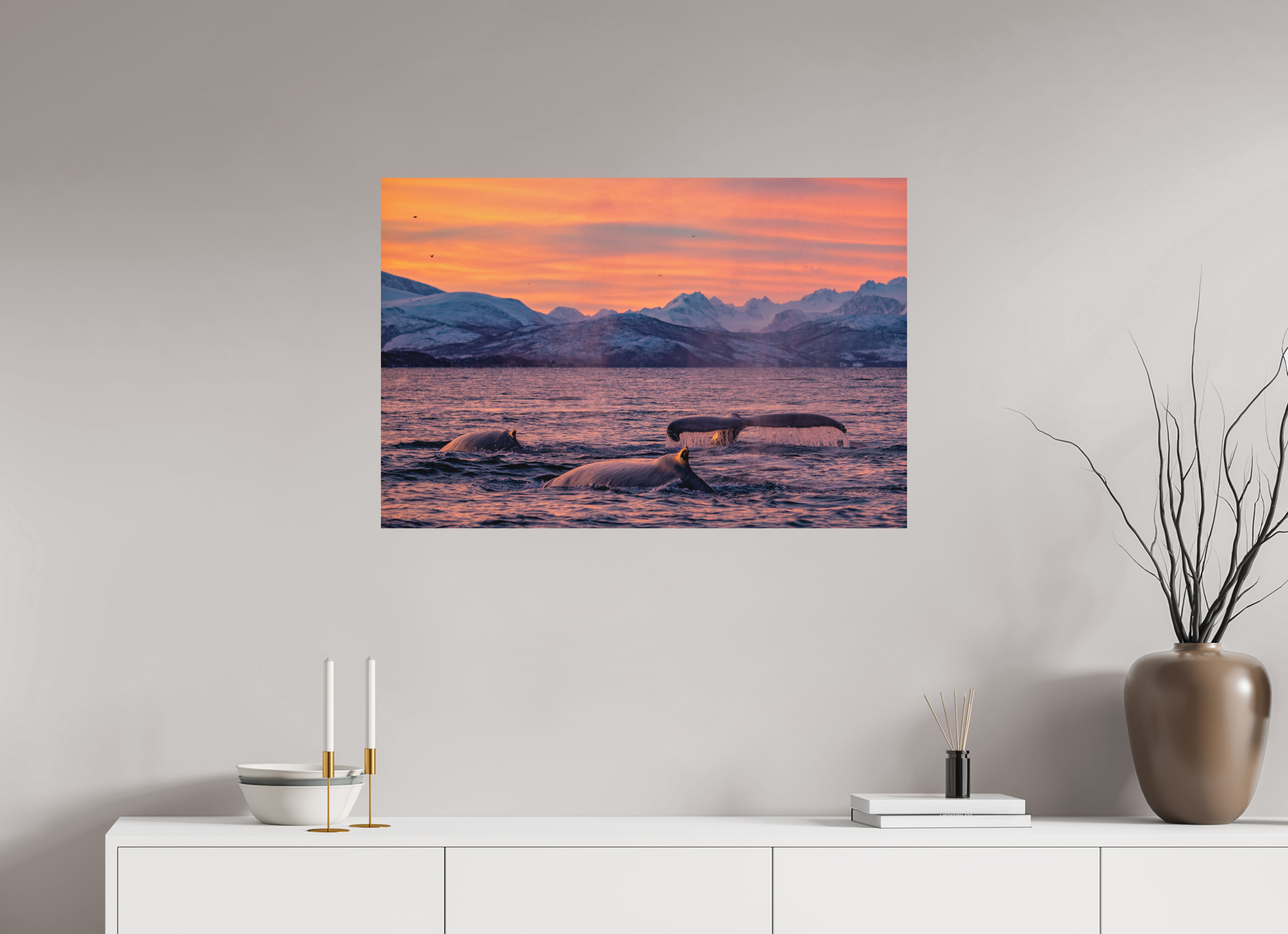 90 x 60 cm, Alu-Dibond Sunset Divers