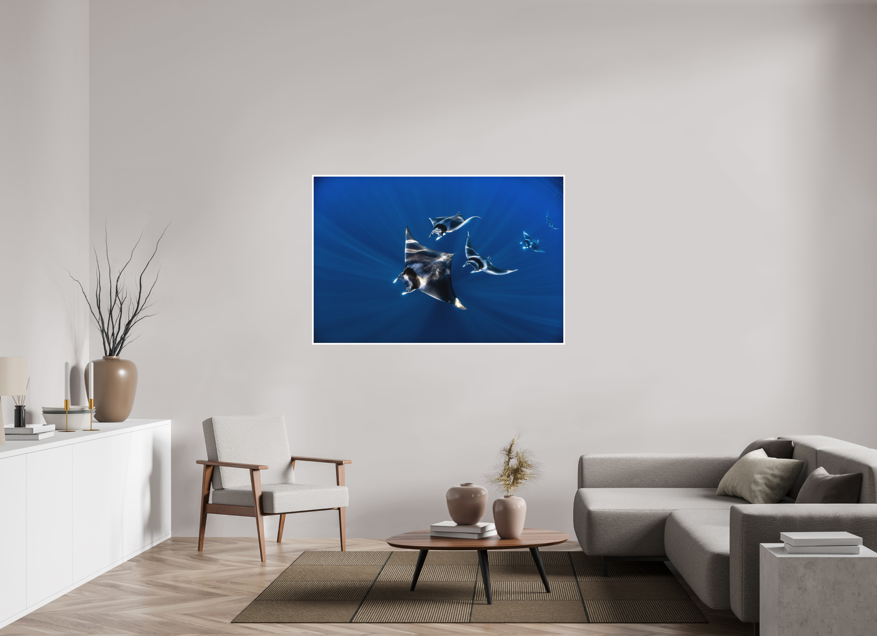 150 x 100 cm, Fine Art Print Only Mobula Train