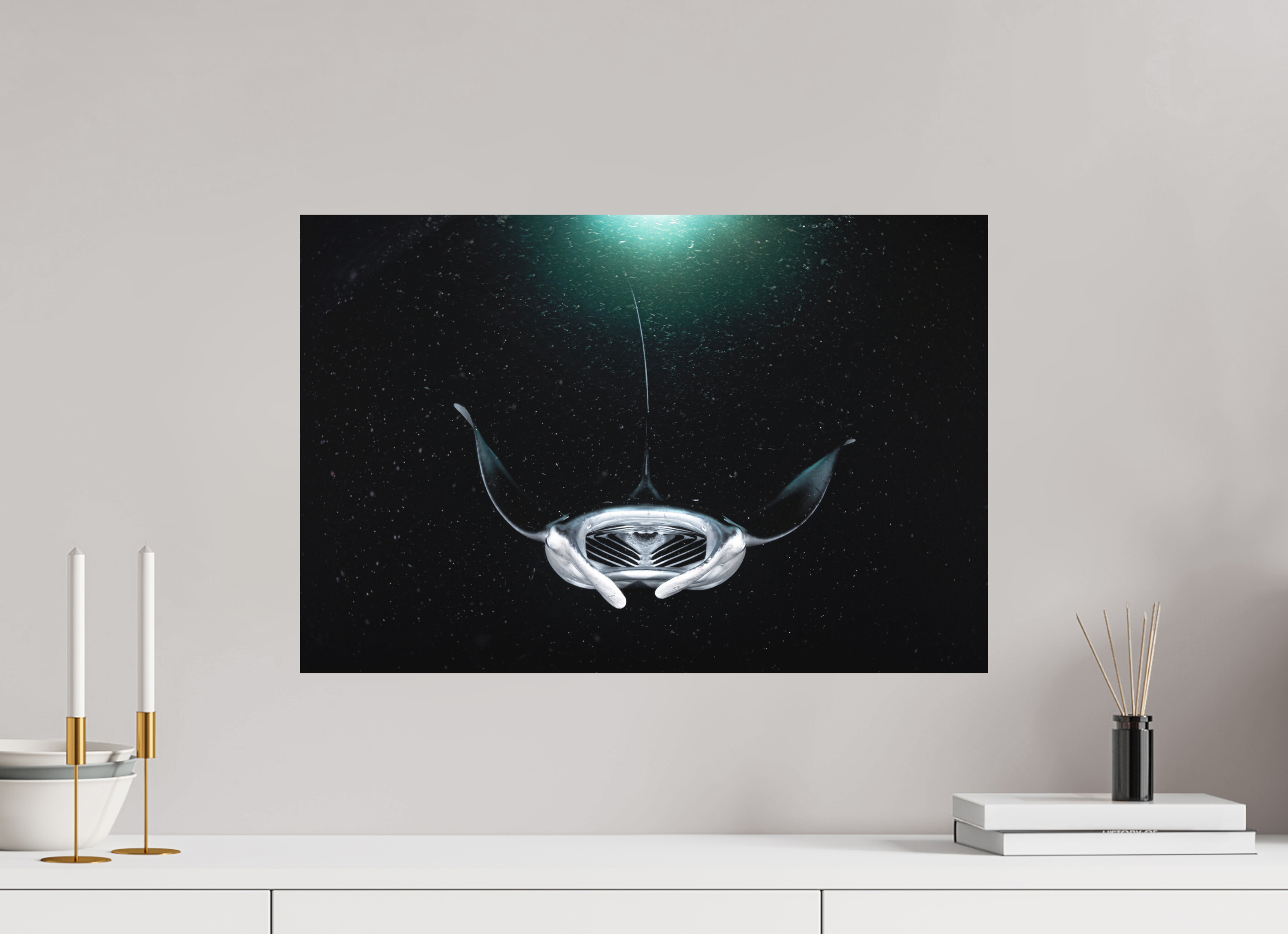 60 x 40 cm, Fine Art Print on Alu-Dibond Alien Spaceship on Planet Plankton