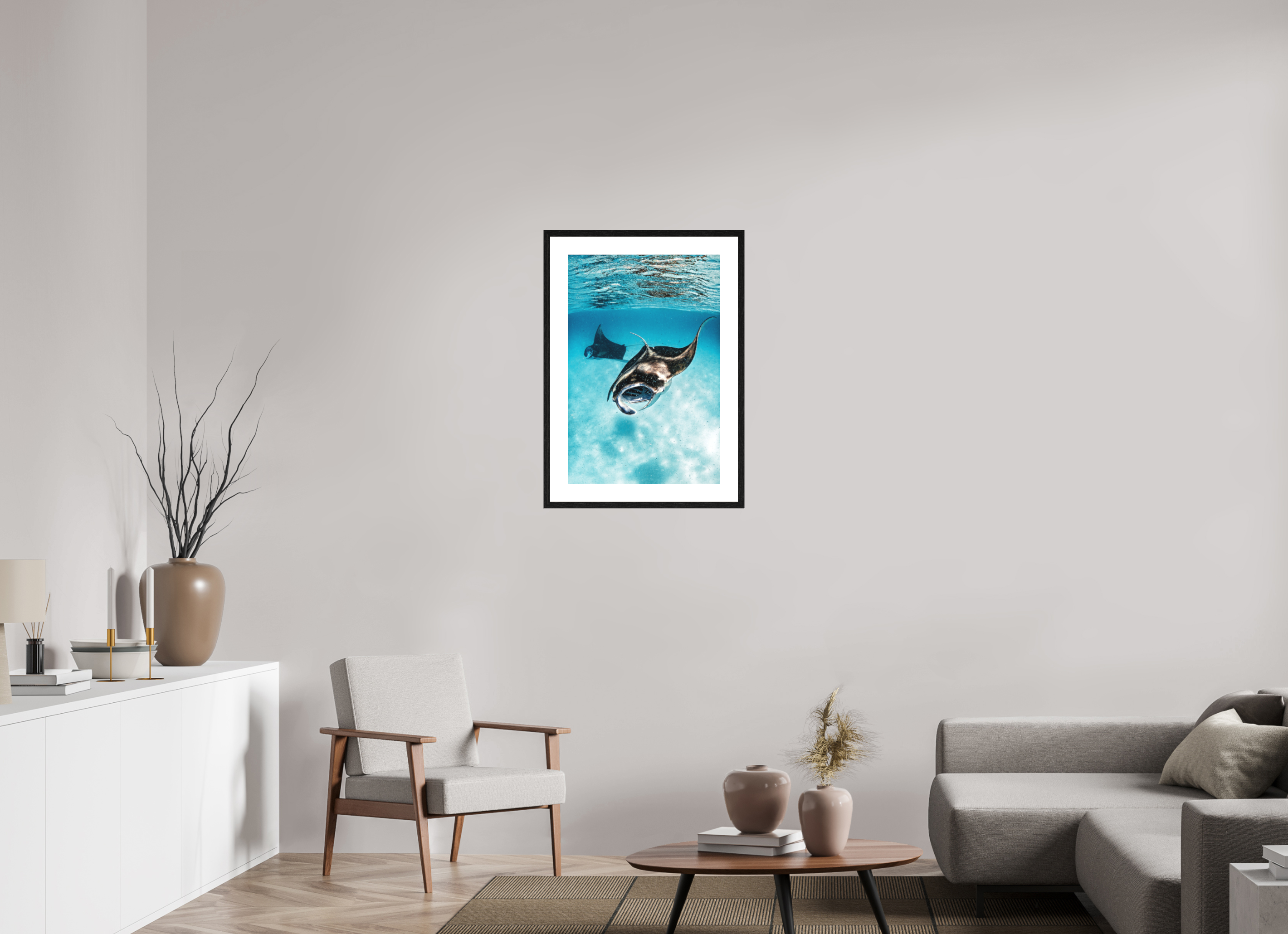 50 x 75 cm, Framed Print Shallow Feeders