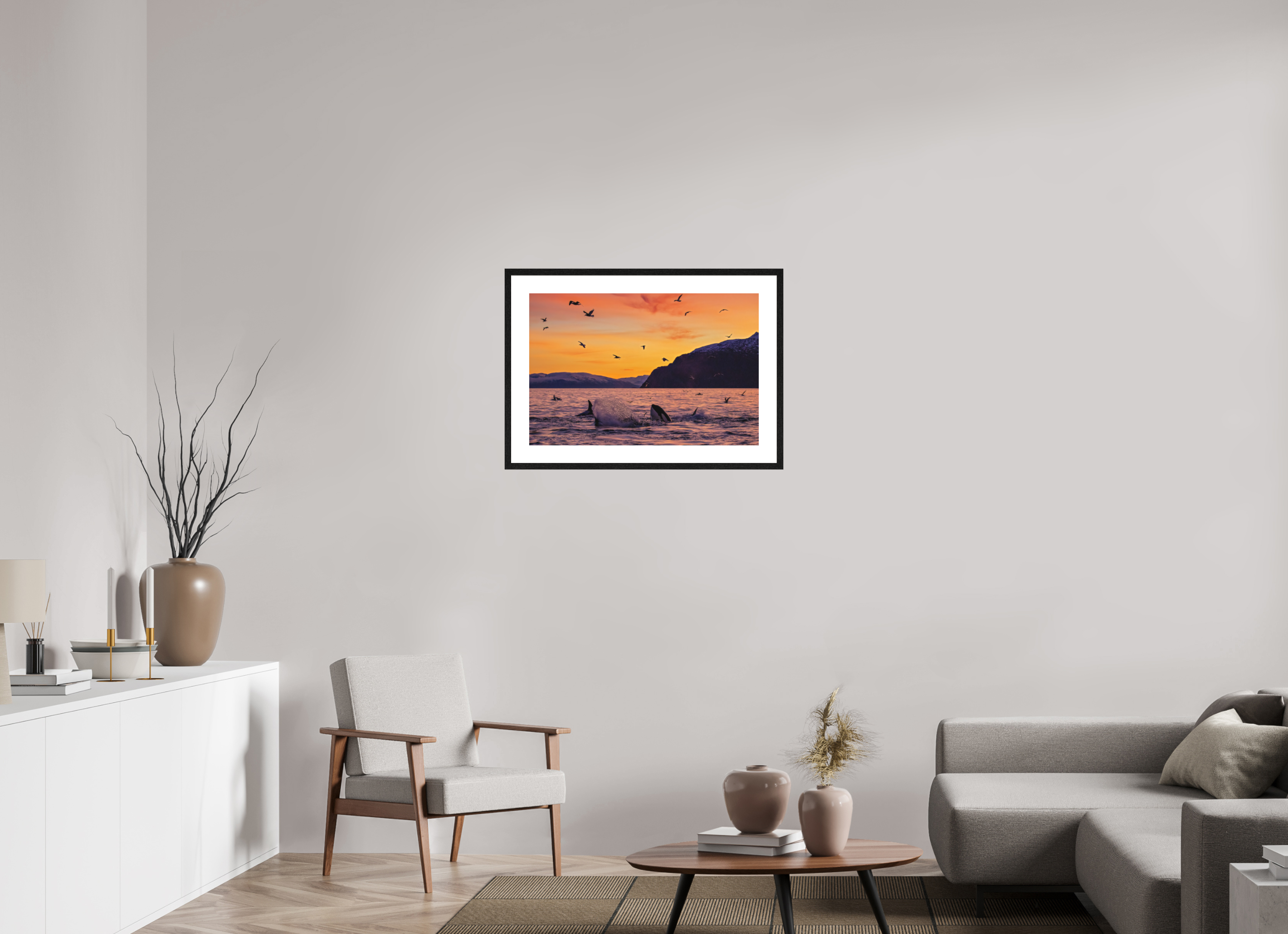 75 x 50 cm, Framed Fine Art Print Sunset Feast