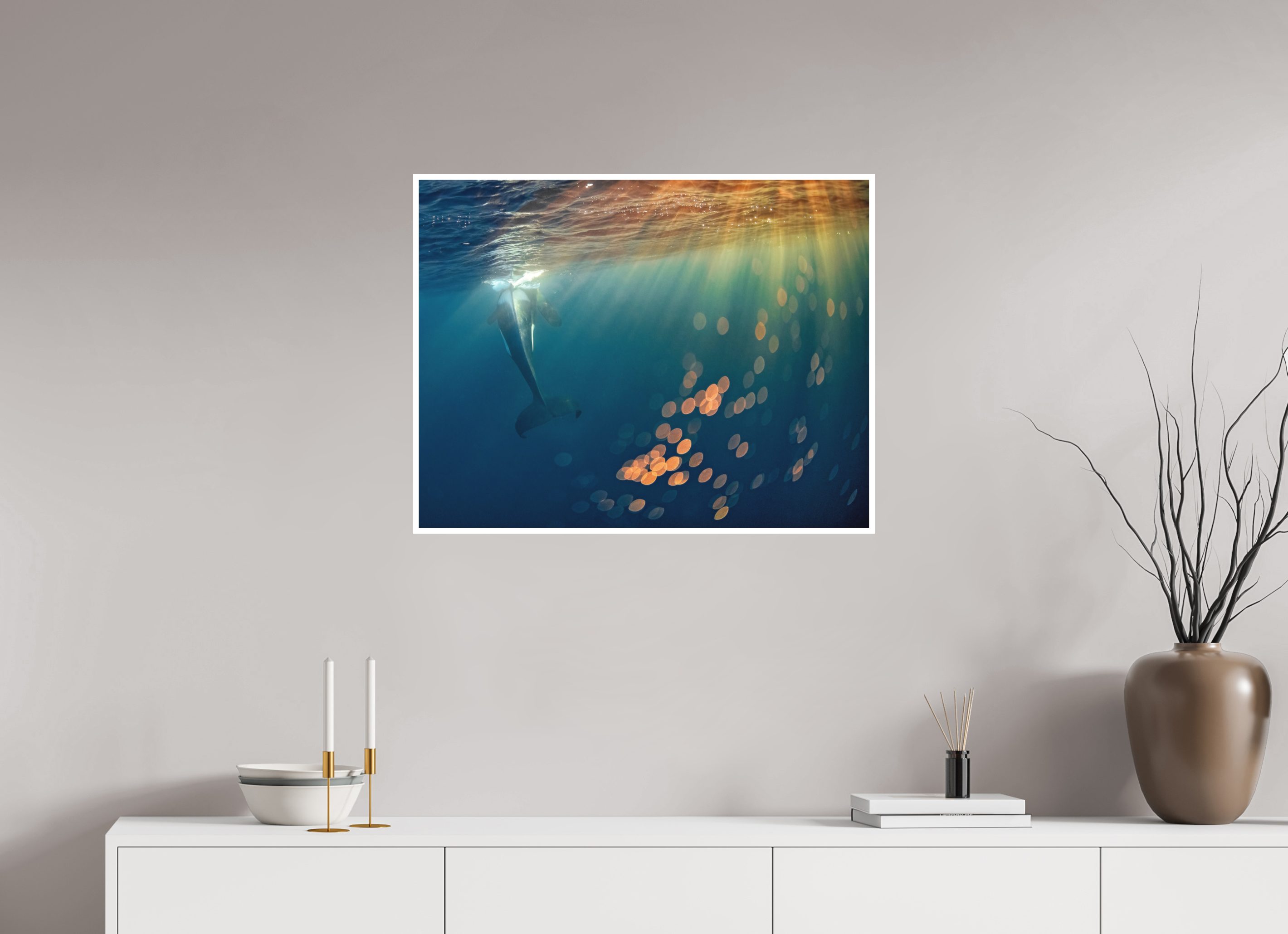 77.6 x 60 cm, Fine Art Print Only Bokeh Orca