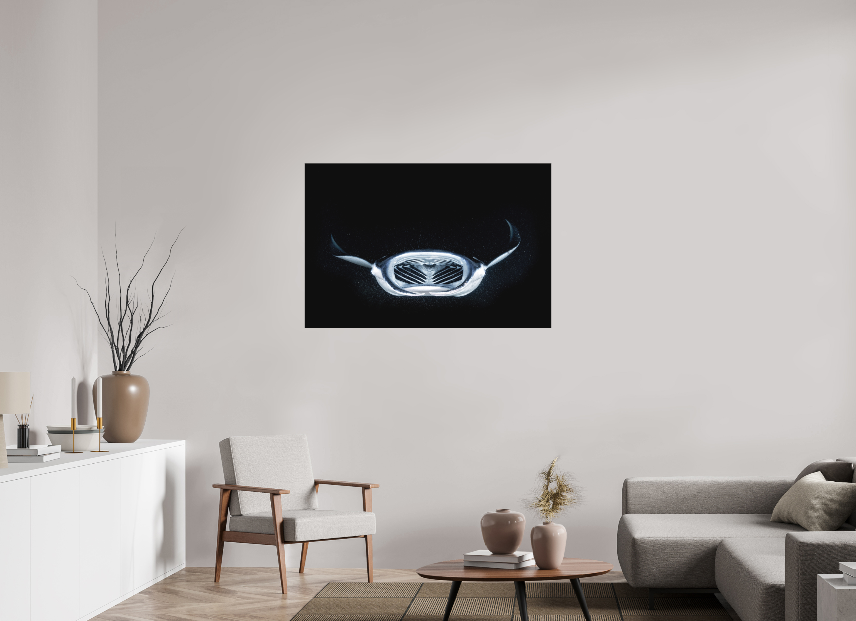120 x 80 cm, Alu-Dibond Night Manta