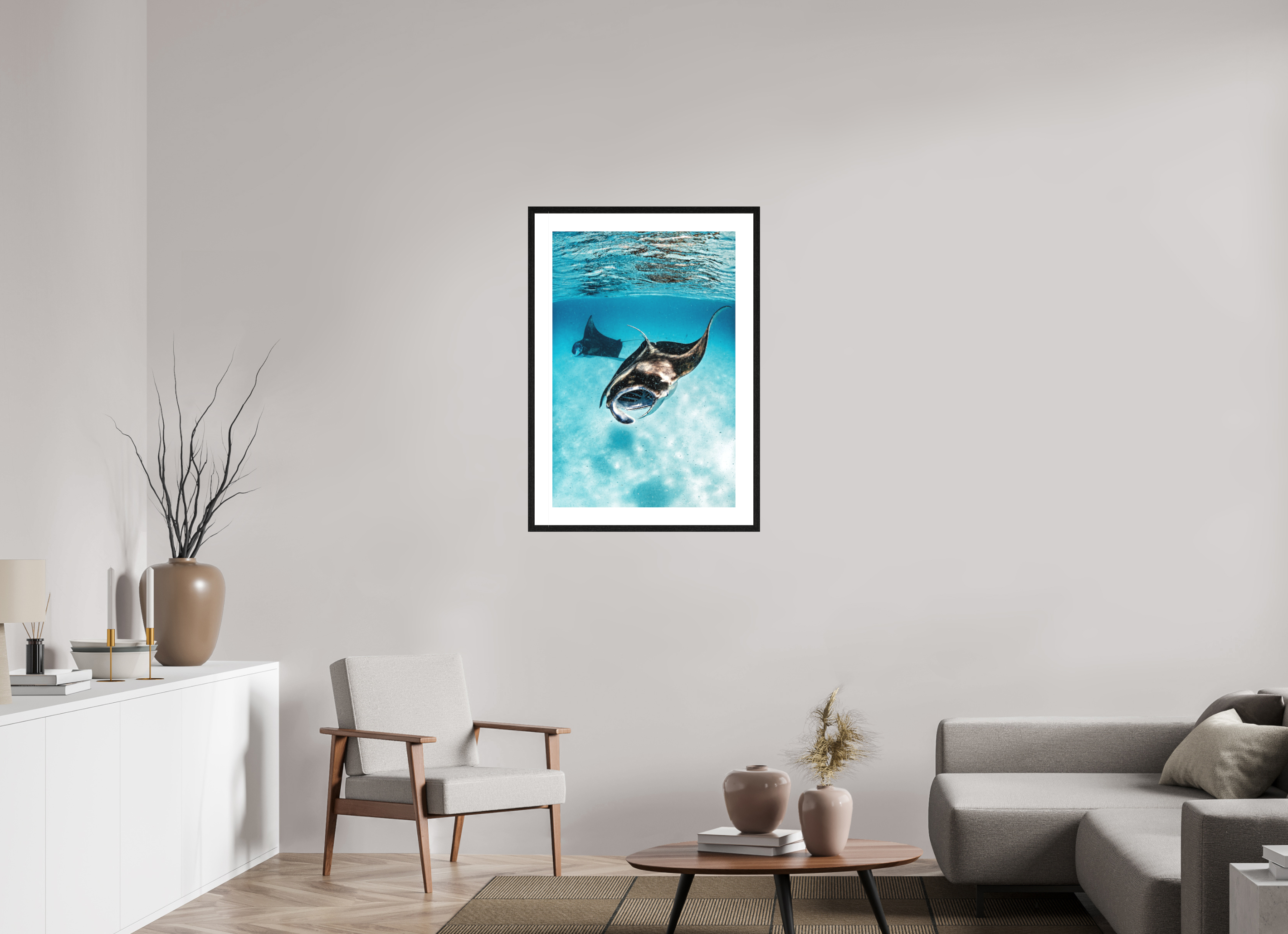 60 x 90 cm, Framed Print Shallow Feeders