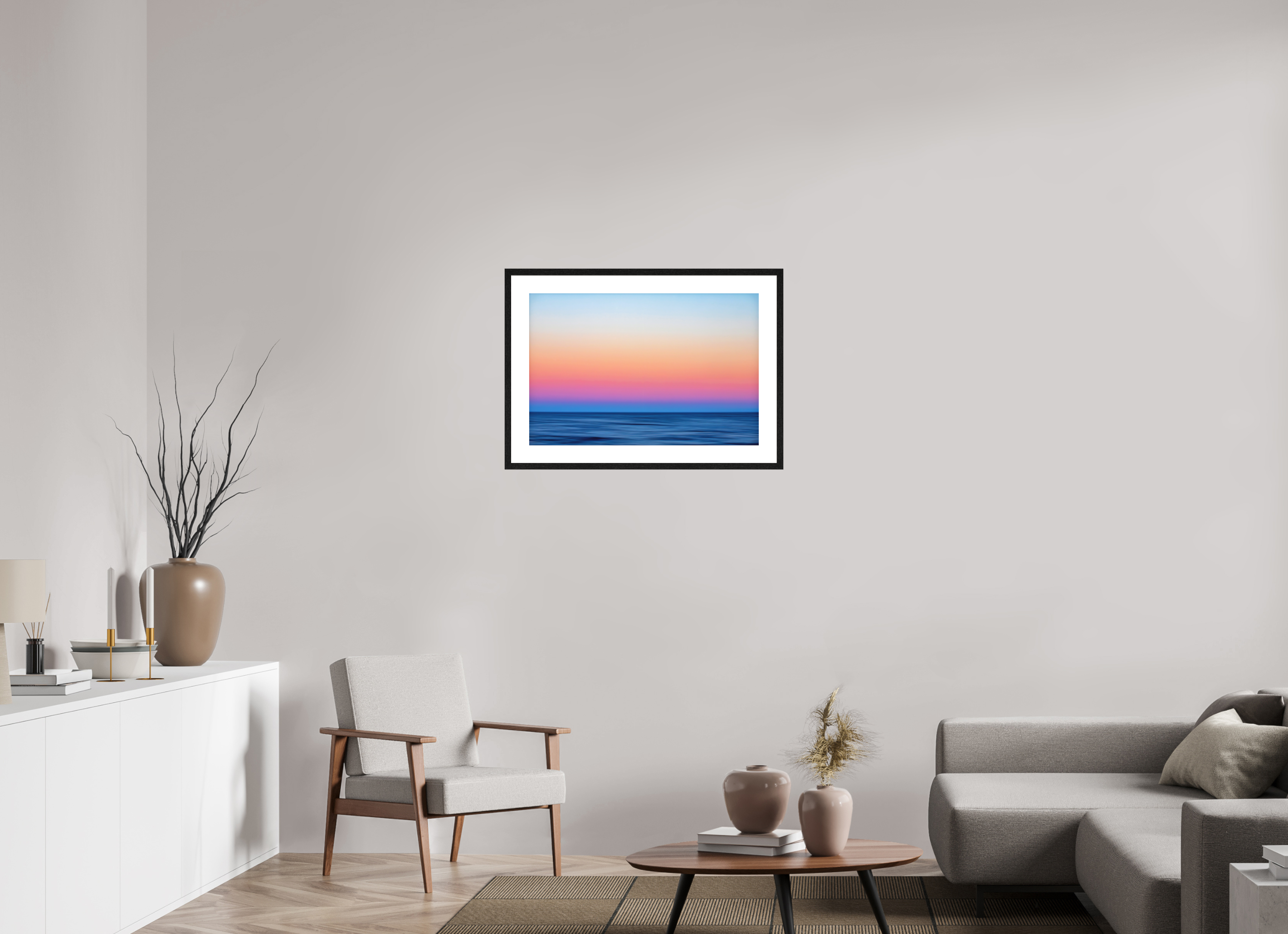 75 x 50 cm, Framed Print Colors of Norway