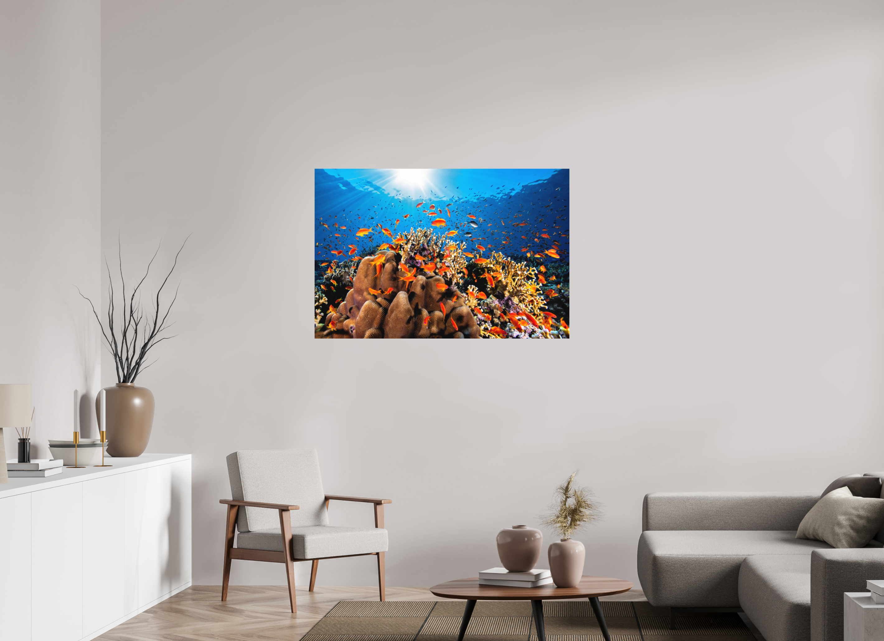 120 x 80 cm, Fine Art Print on Alu-Dibond Anthias Paradise