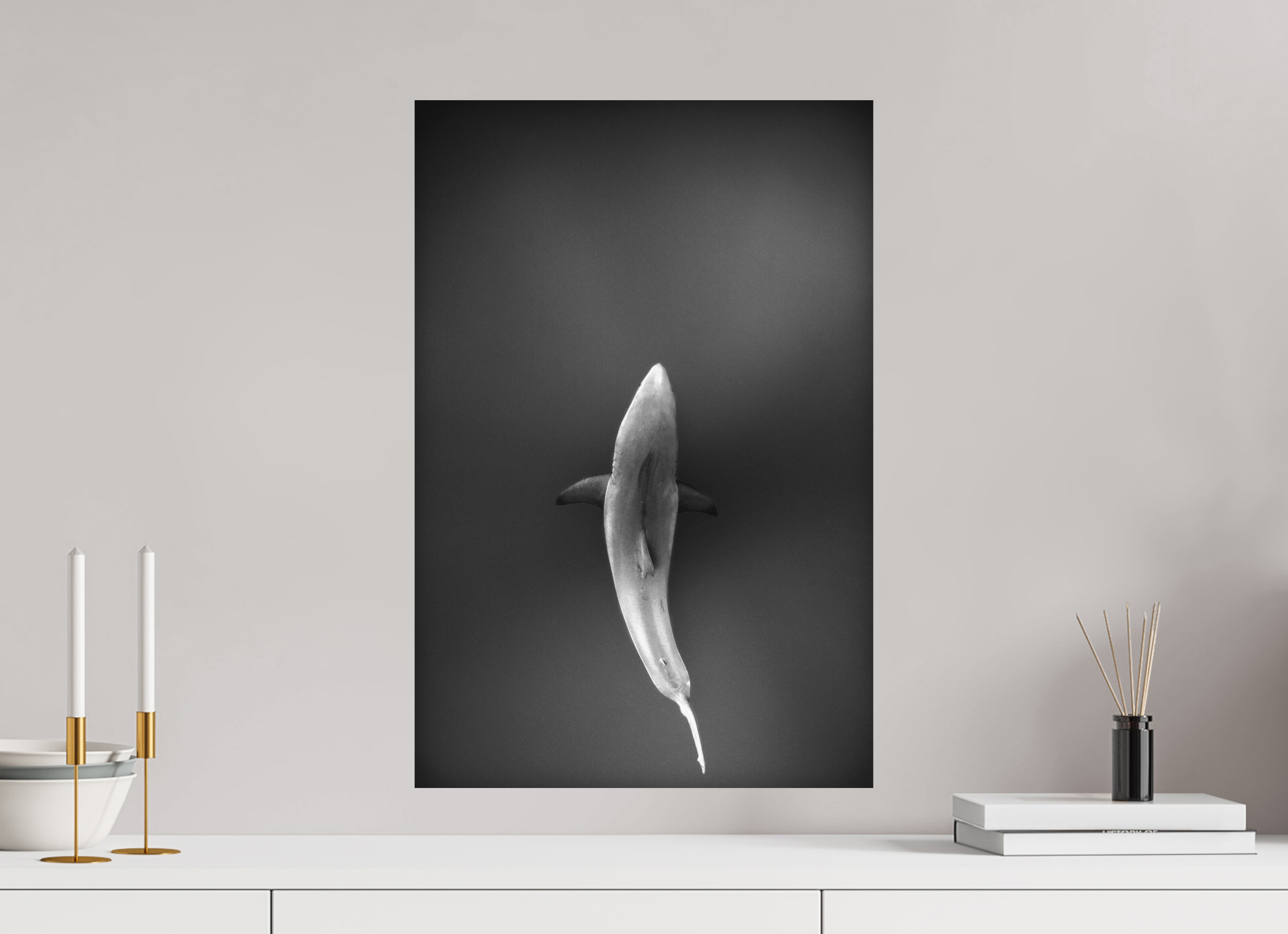 40 x 60 cm, Fine Art Print on Alu-Dibond Great White Shades of Grey