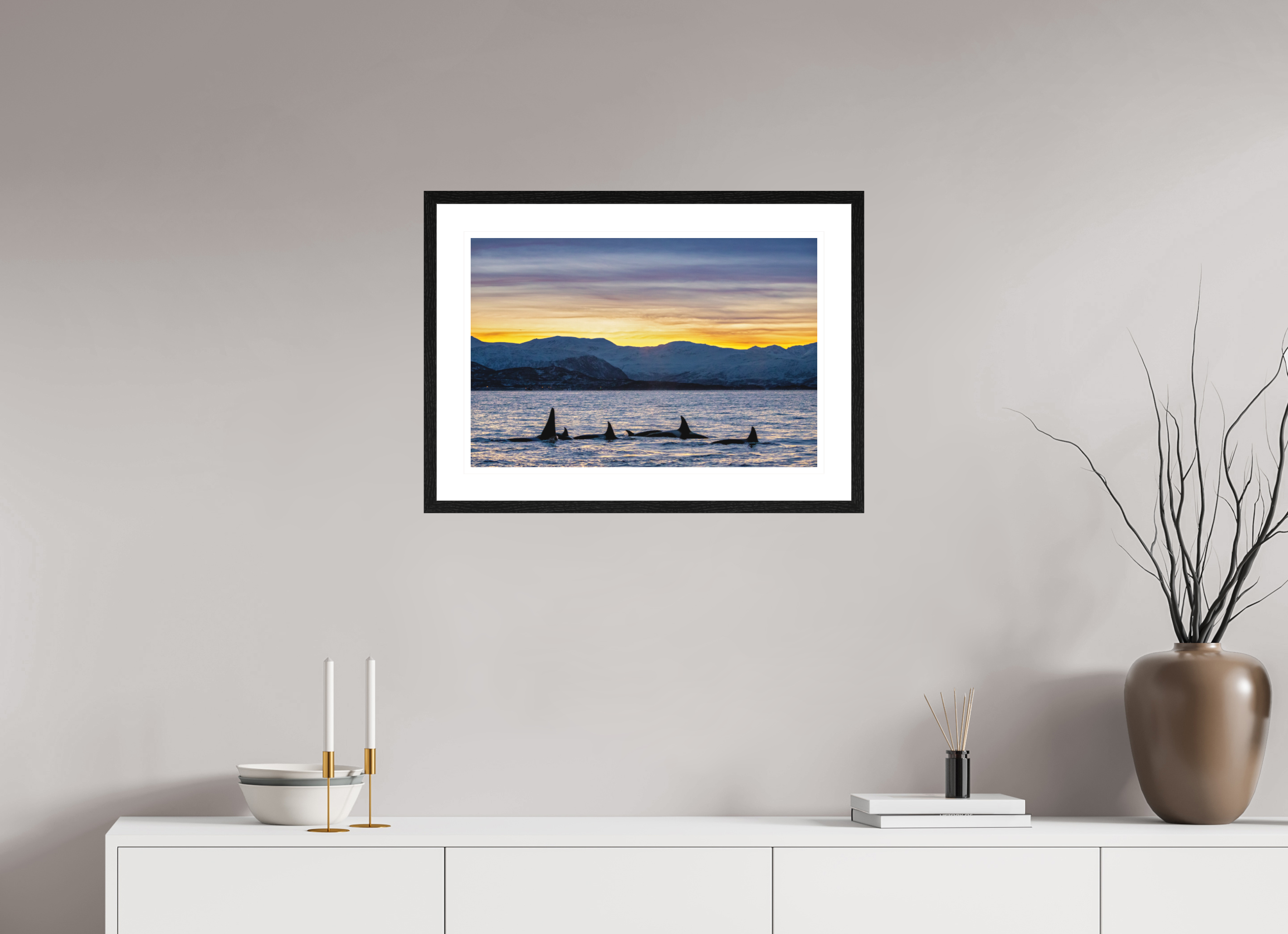60 x 40 cm, Framed Fine Art Print Herring Chasers