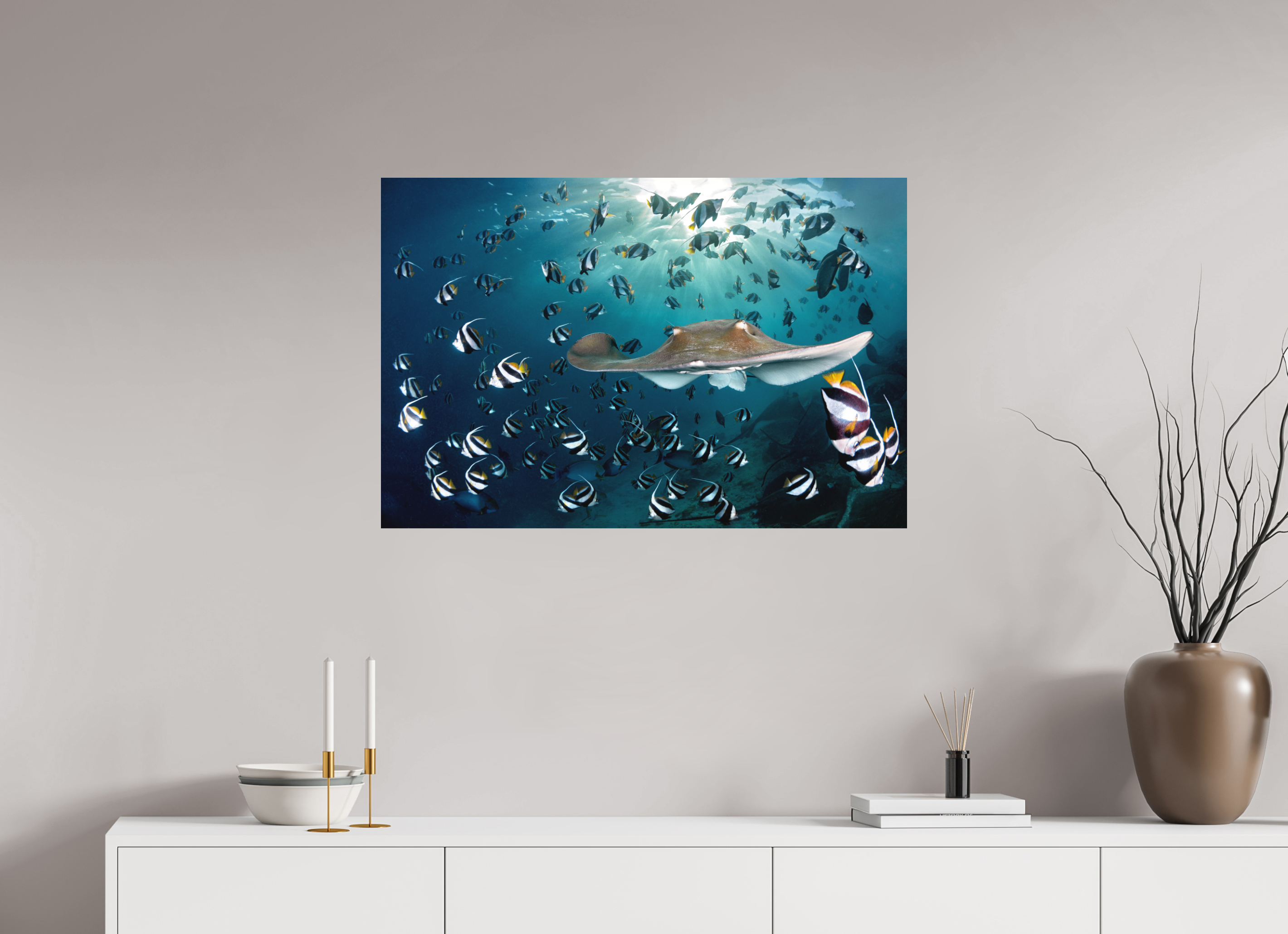 90 x 60 cm, Fine Art Print on Alu-Dibond Sunset Ray