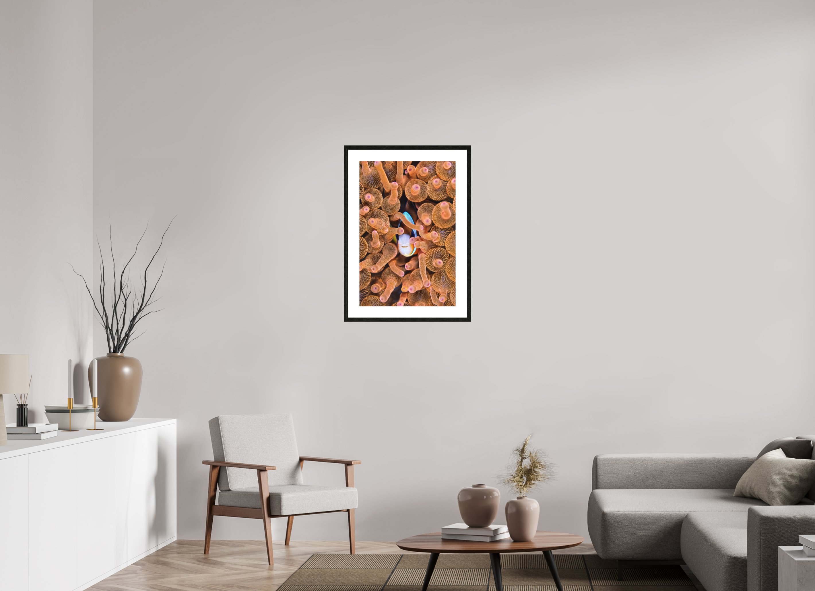 50 x 75 cm, Framed Print Nestled