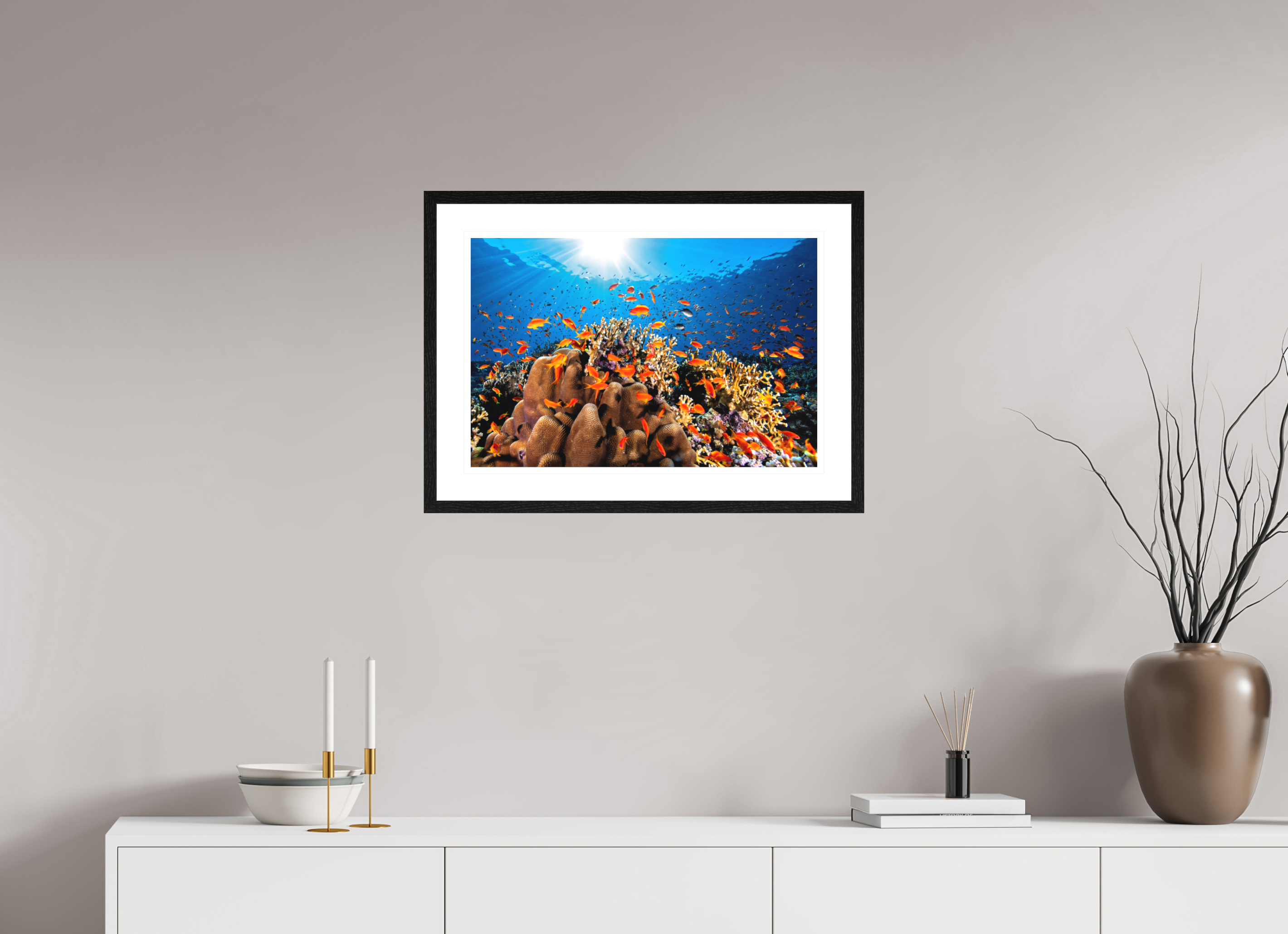 60 x 40 cm, Framed Print Anthias Paradise