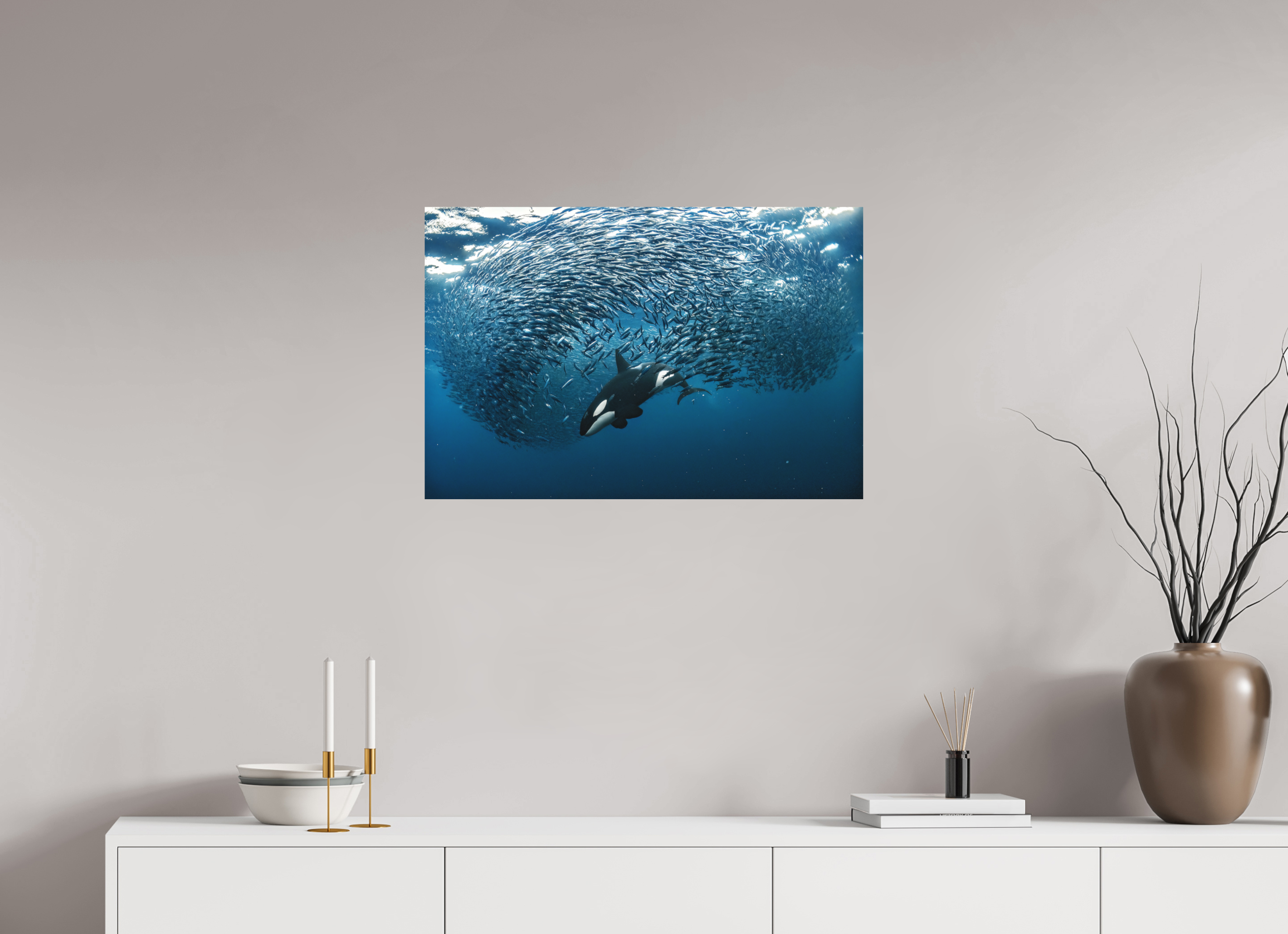 75 x 50 cm, Fine Art Print on Alu-Dibond Through the Ball