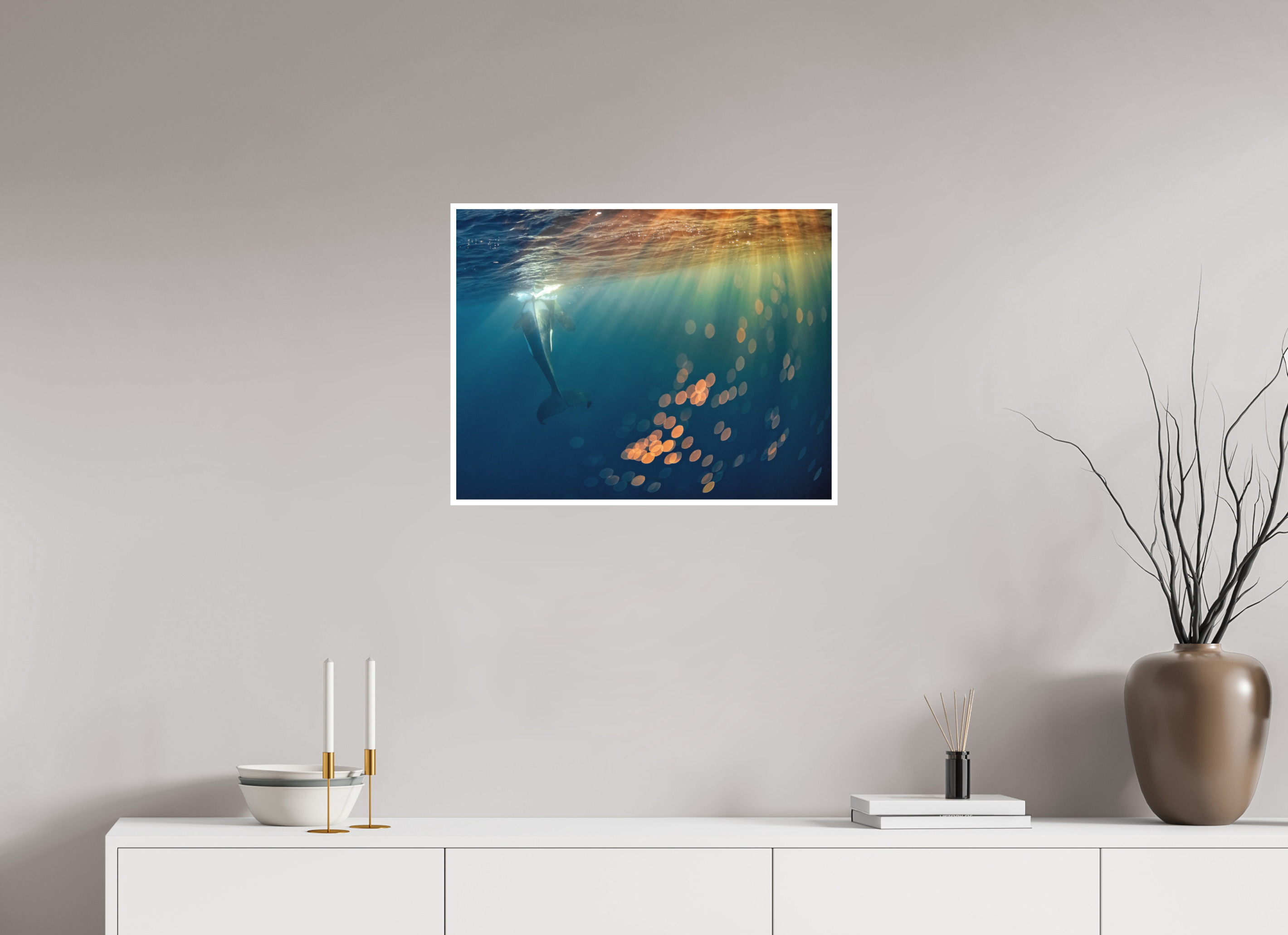 64.7 x 50 cm, Fine Art Print Only Bokeh Orca