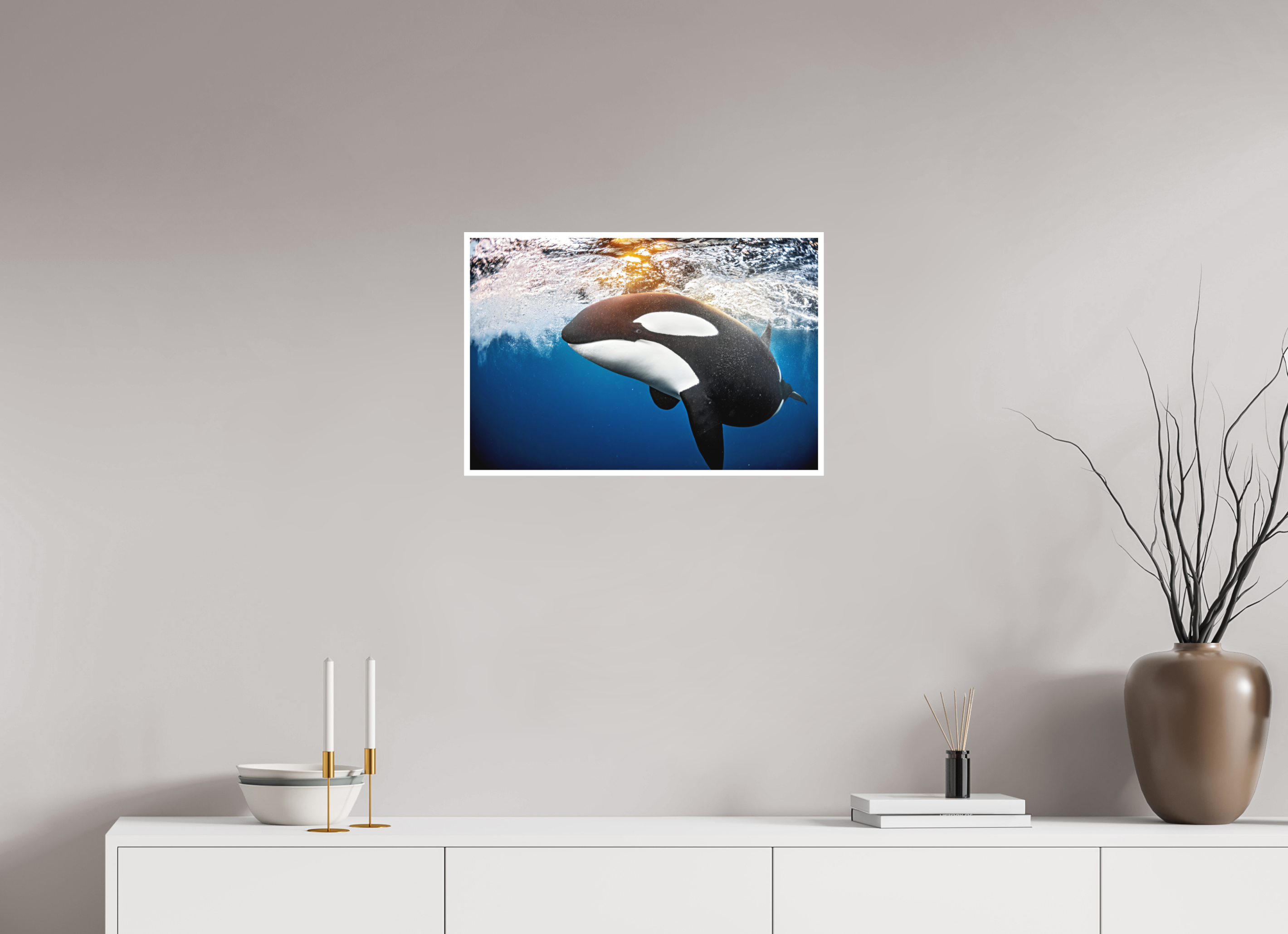 60 x 40 cm, Fine Art Print Only Golden Orca