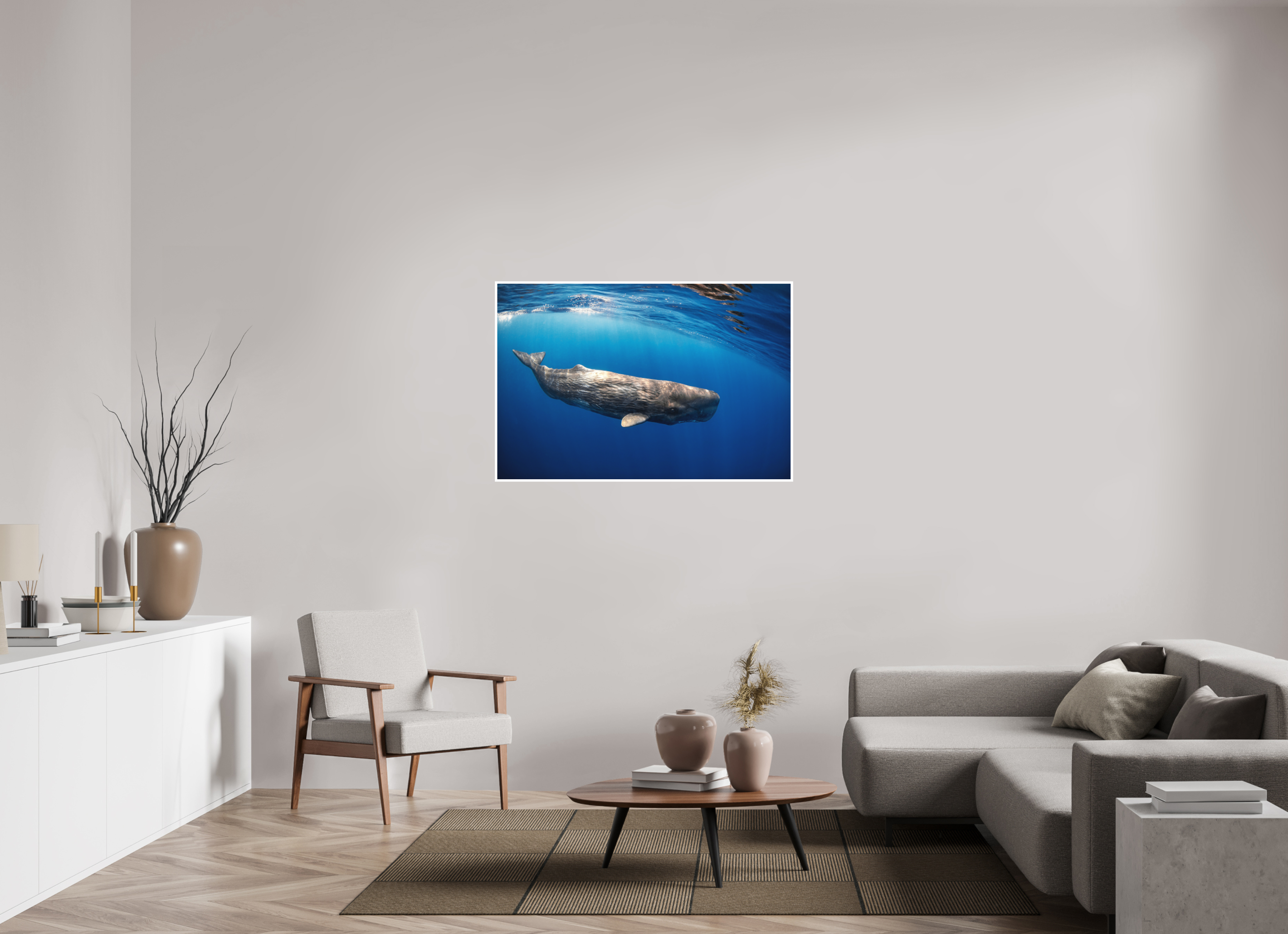 120 x 80 cm, Fine Art Print Only Juvenile Sperm Whale