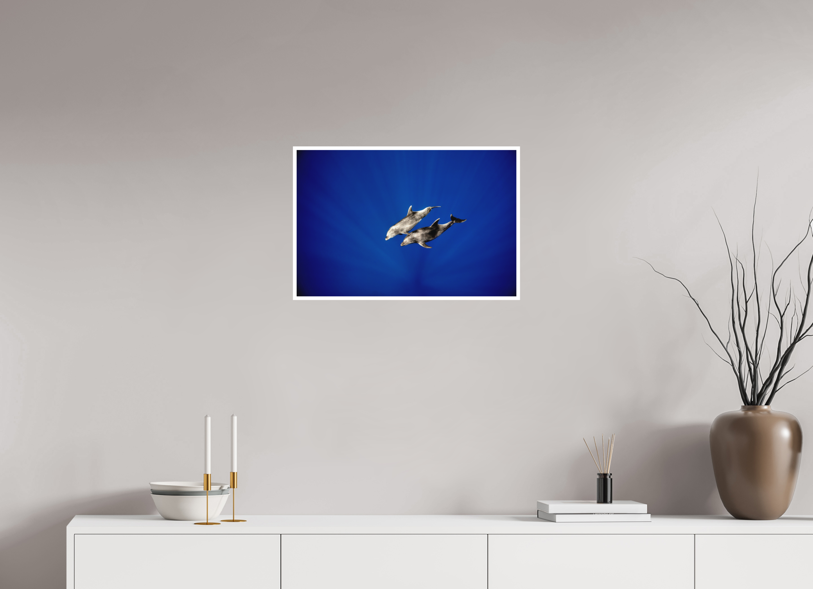 60 x 40 cm, Fine Art Print Only Bottlenose Duo