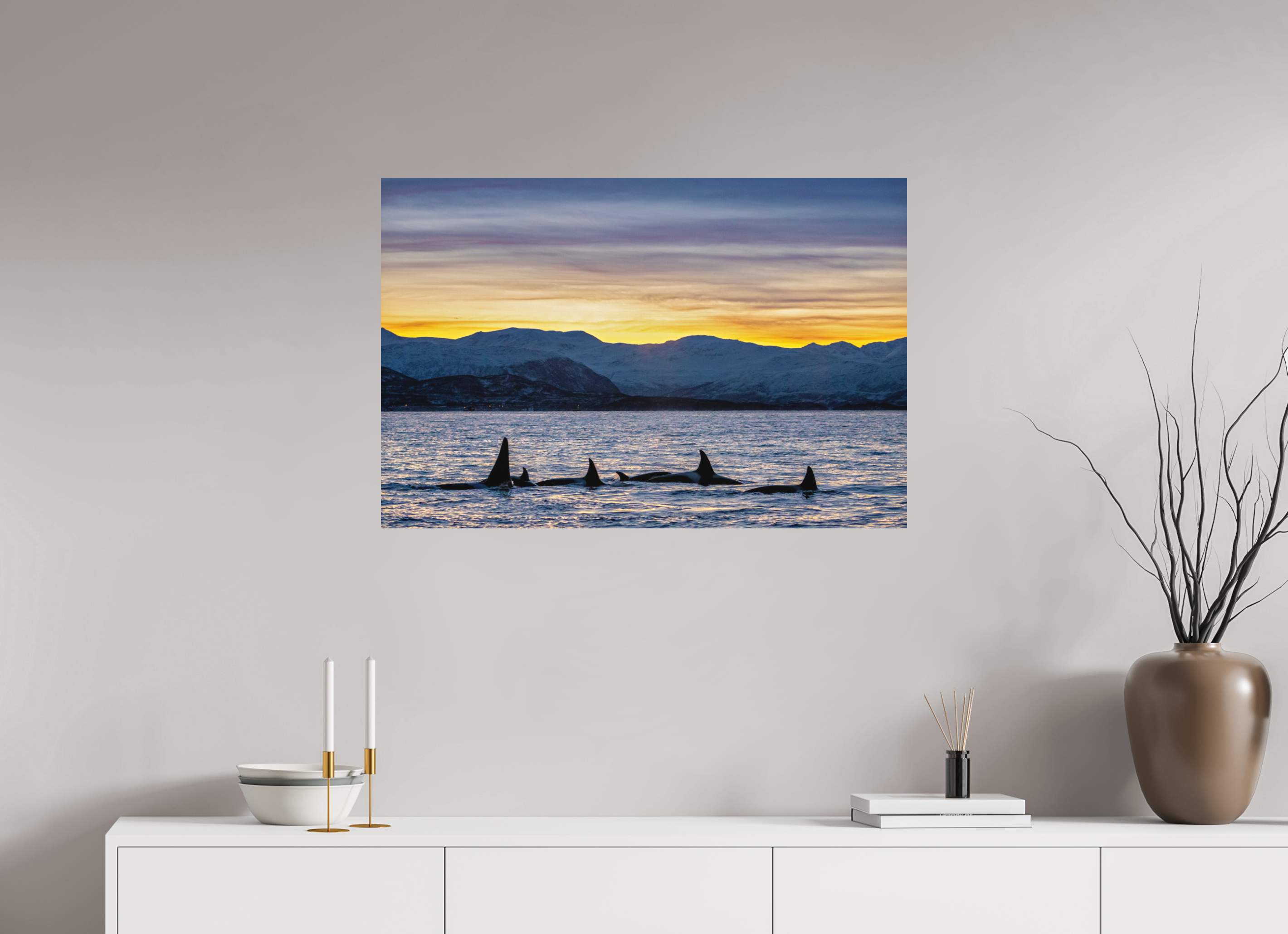 90 x 60 cm, Alu-Dibond Herring Chasers
